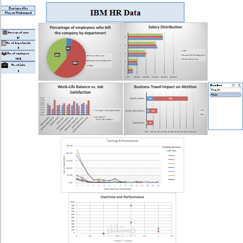 تحليل بيانات موارد بشرية HR باستخدام Excel