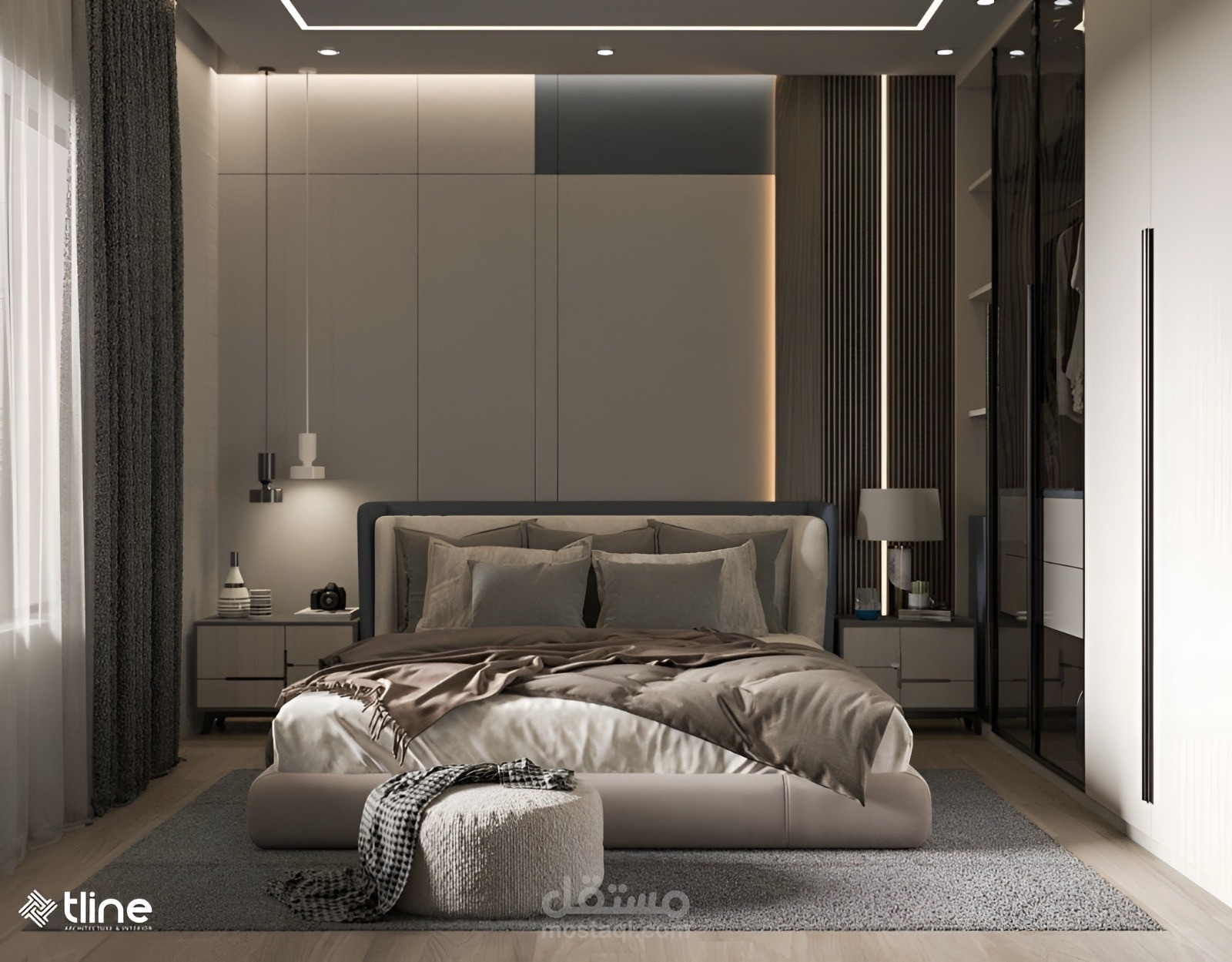 تصميم داخلي في غرف فندقه بدبي الامارات تصميم 3dmax