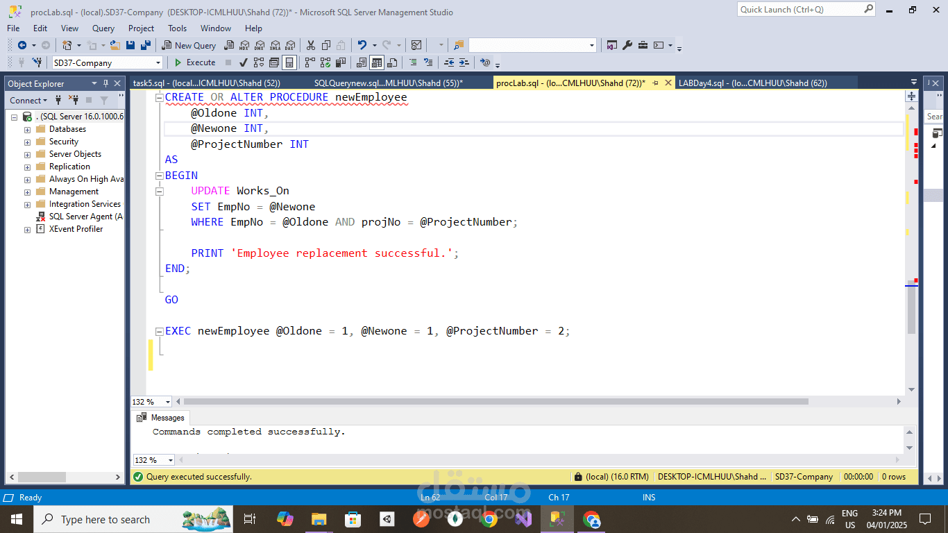 Examination system using sql server