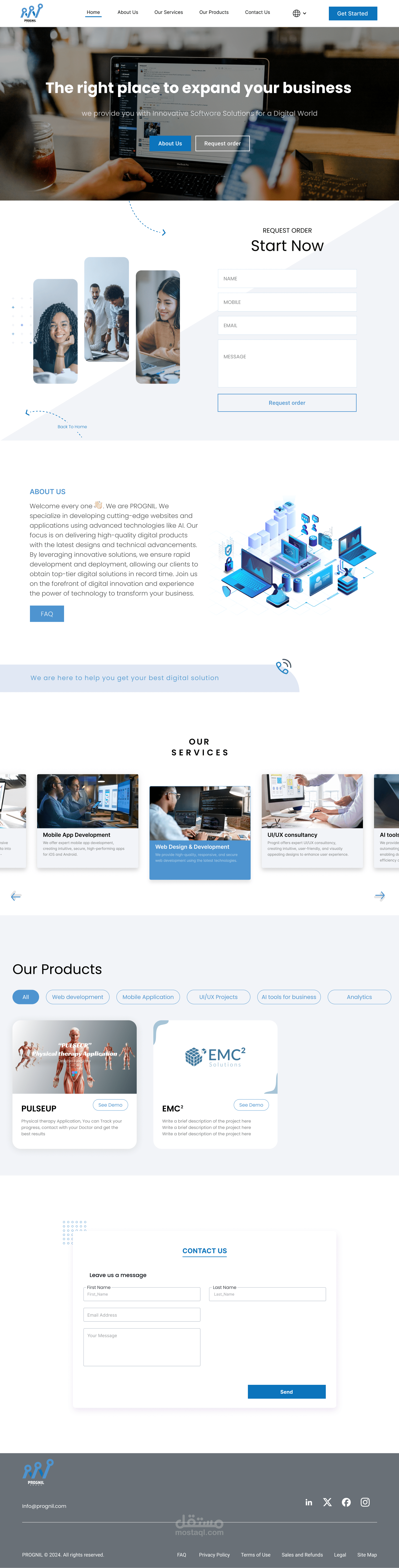 Software company website
