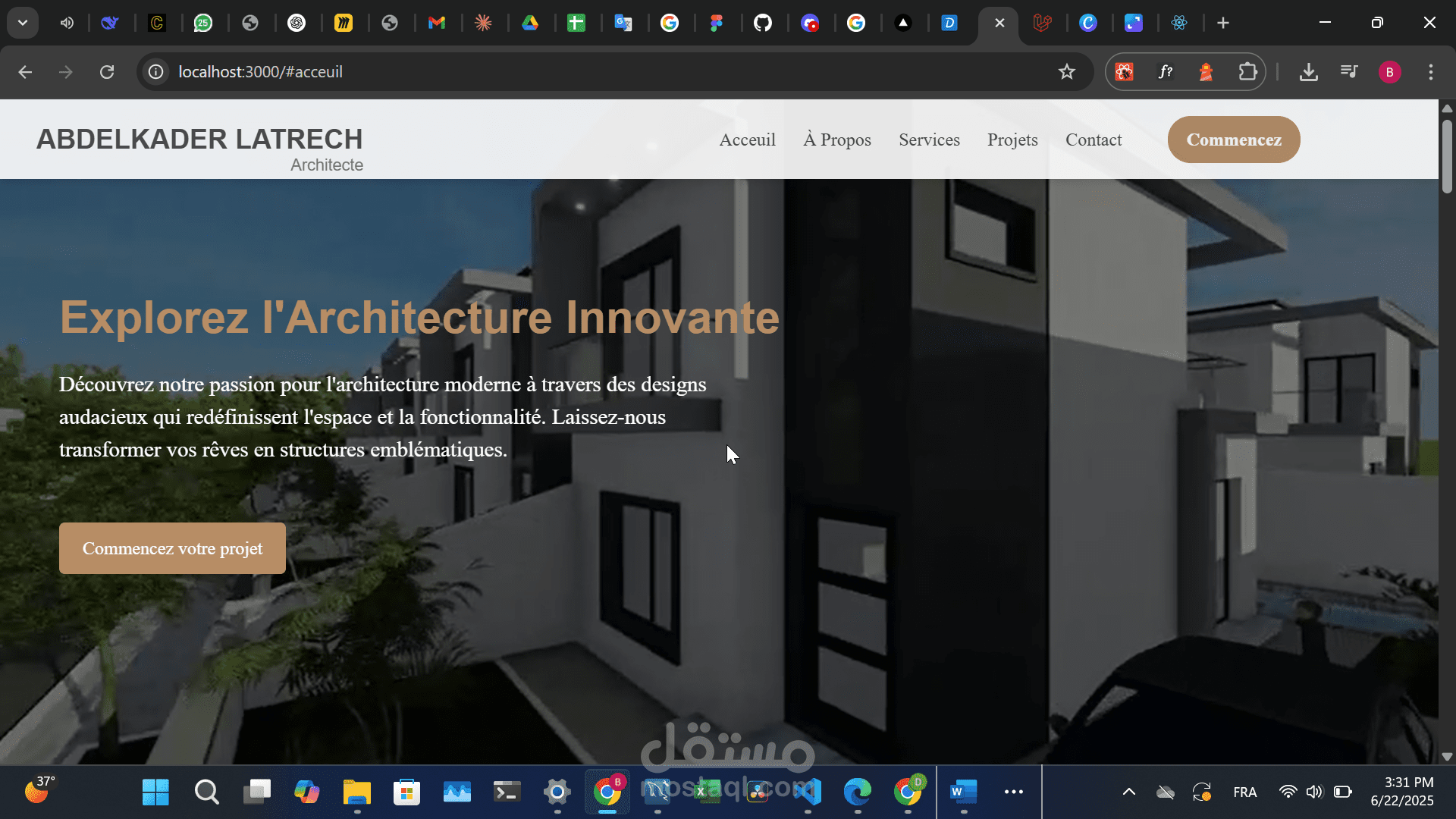 ملف أعمال المهندس المعماري وعرض المشاريع