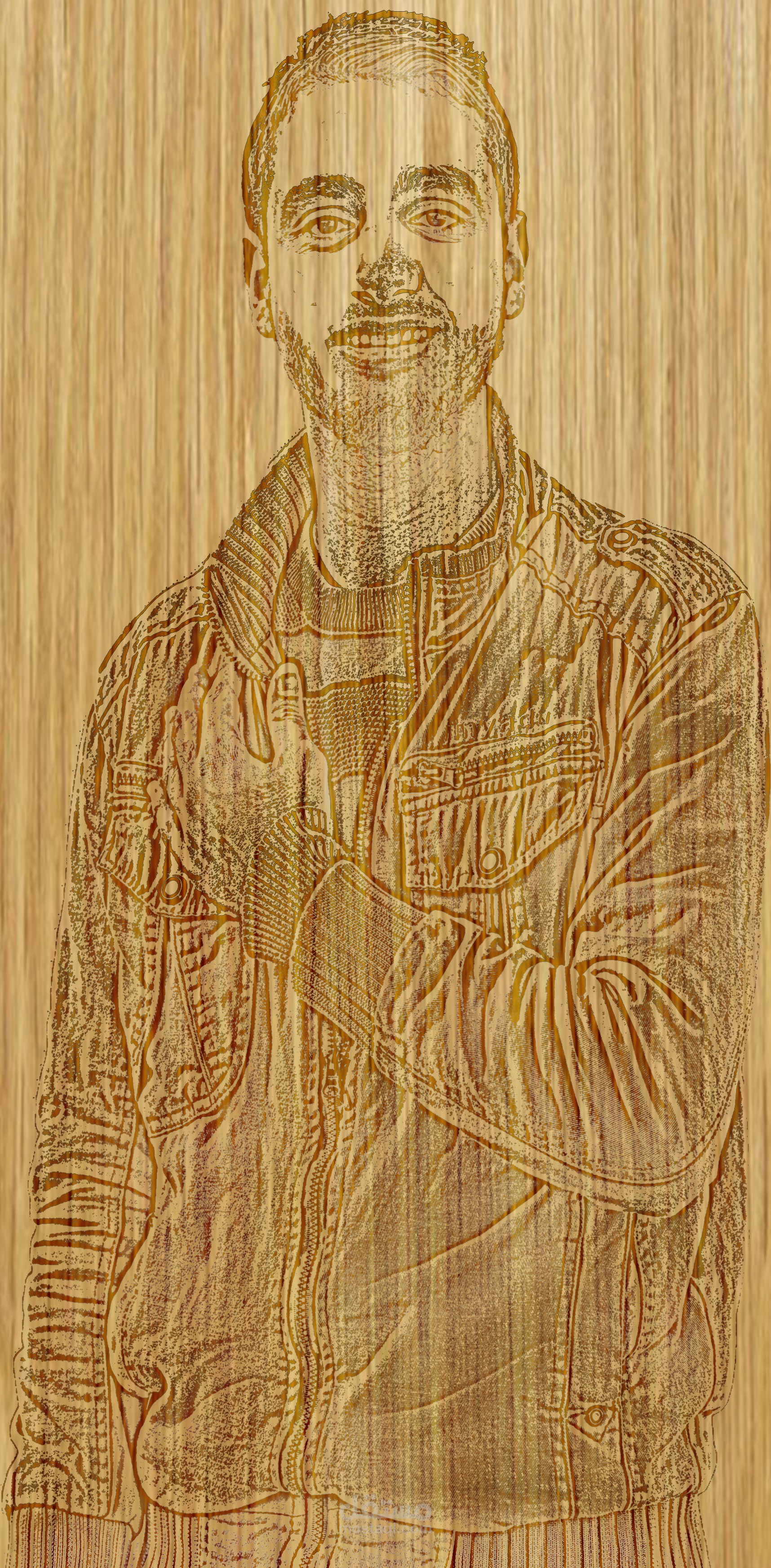 حفر الصور والاسماء بالخشب بأستخدام الفوتوشوب-Digging images and names in wood using Photoshop