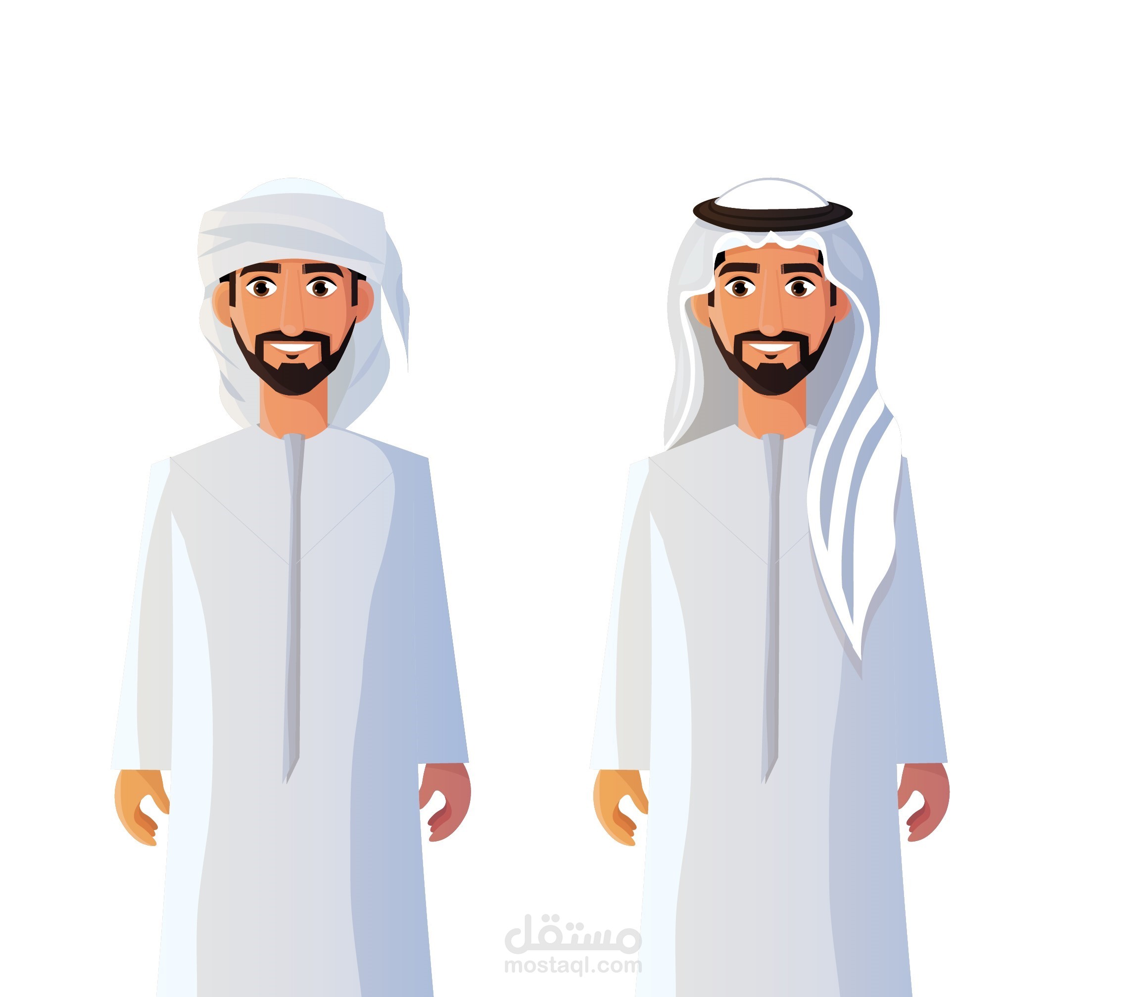 رسم رجل بهيأة اماراتية