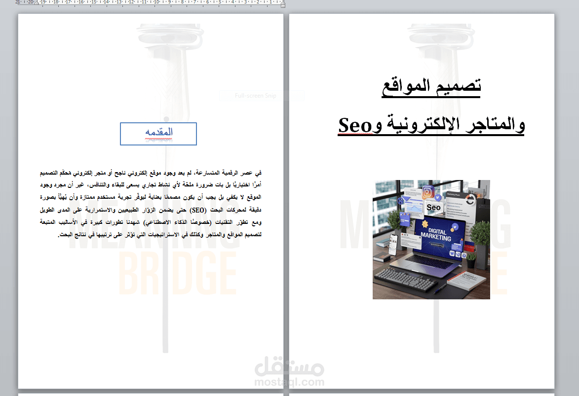 مقال عن تصميم المواقع والمتاجر الإلكترونية والسيو.