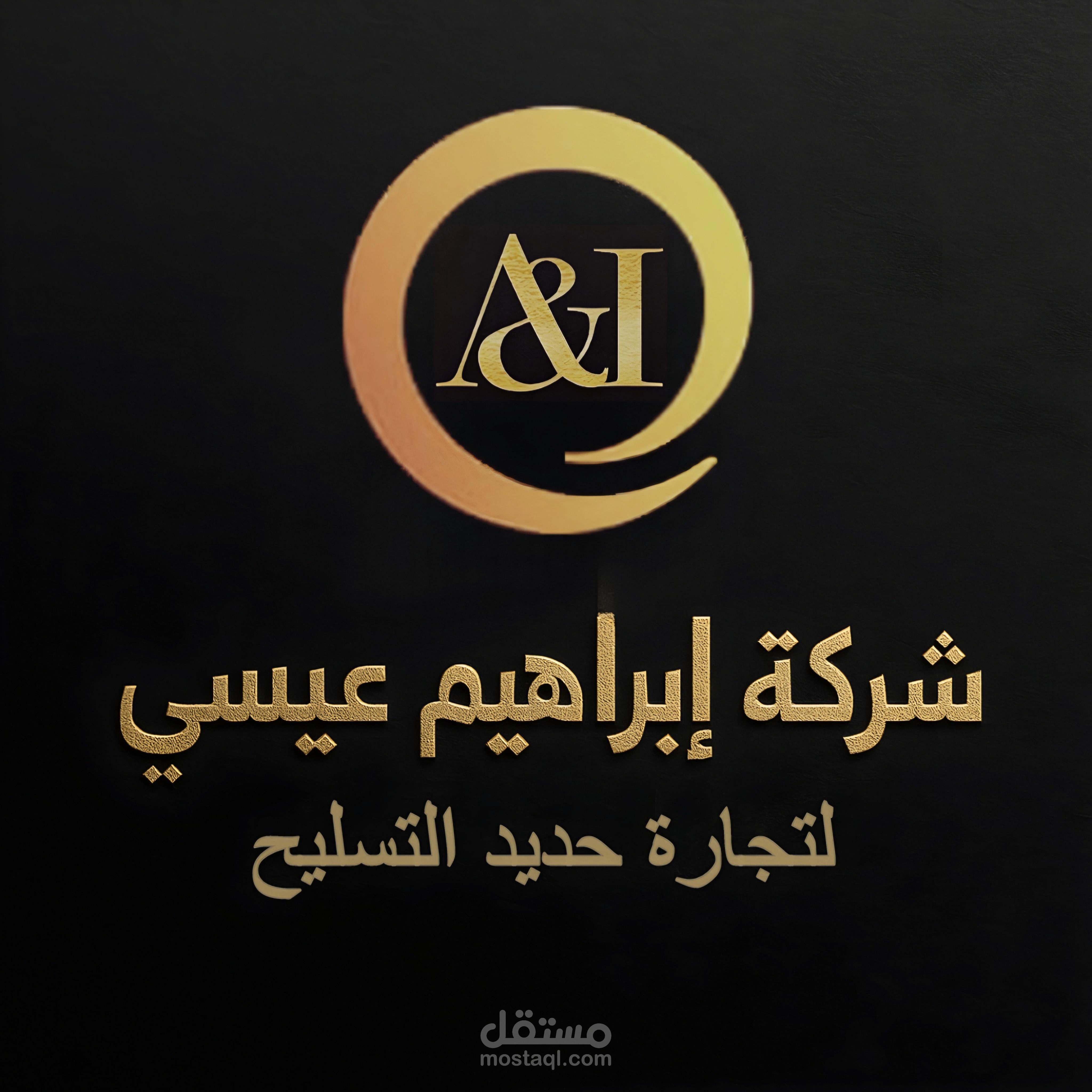 شعار شركة إبراهيم عيسى لتجارة حديد التسليح – تصميم فخم واحترافي