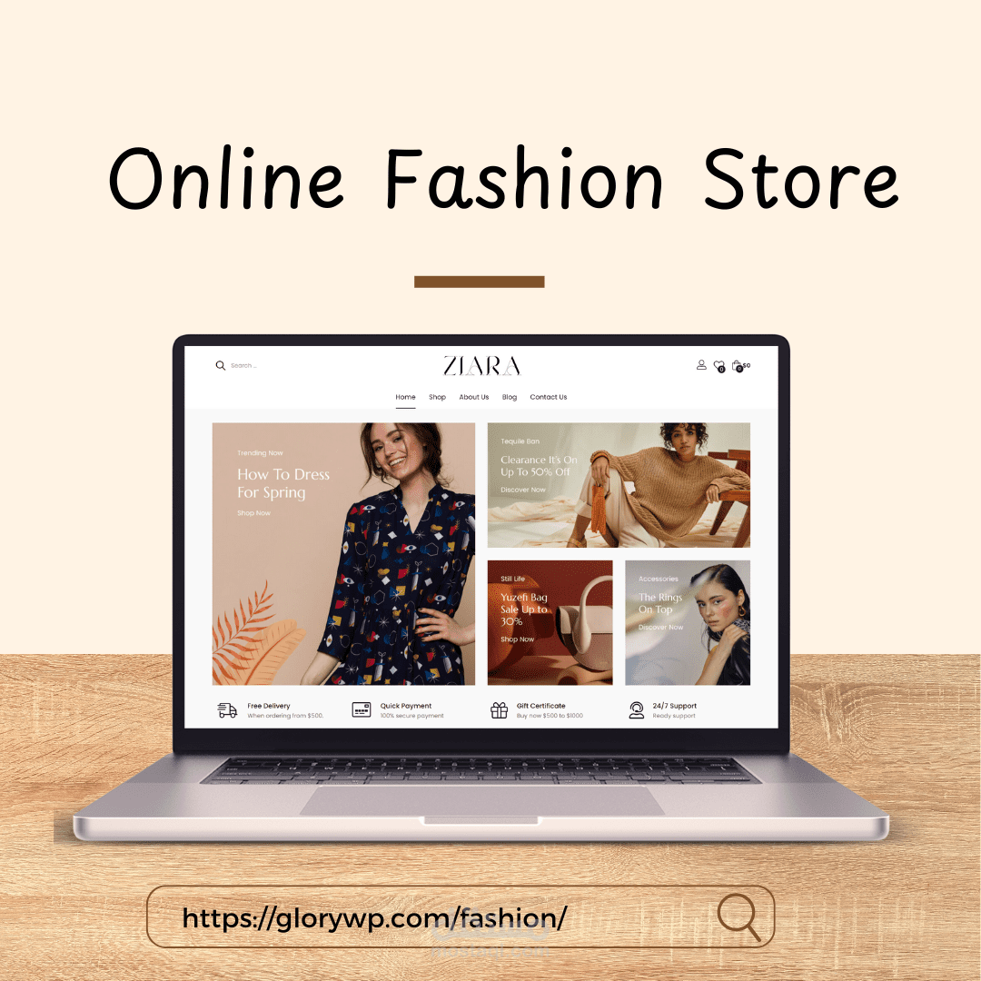 متجر إلكتروني عصري لبيع الأزياء والملابس