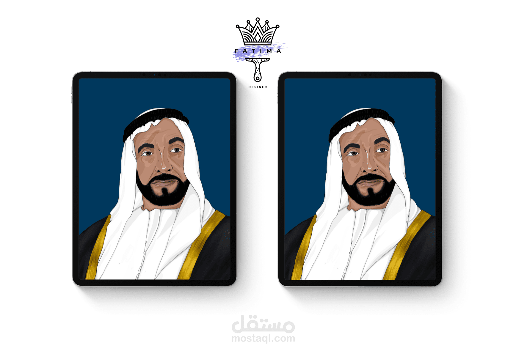 رسم رقمي بإستخدام procreate بأسلوب بسيط  – الشيخ زايد آل نهيان