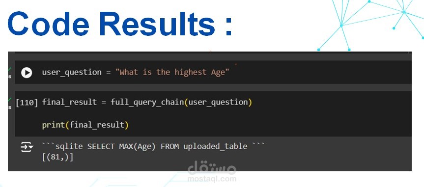 طوير شات بوت ذكي متكامل مع قاعدة بيانات باستخدام تقنيات الذكاء الاصطناعي (Chatbot with Database – Text-to-SQL)