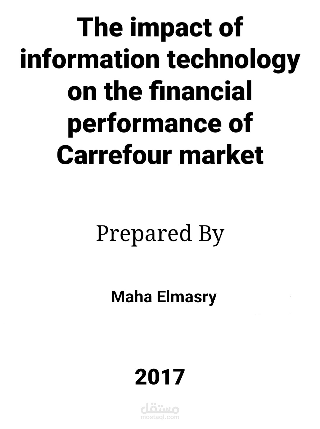 The Impact of Information technology on Carfour performance