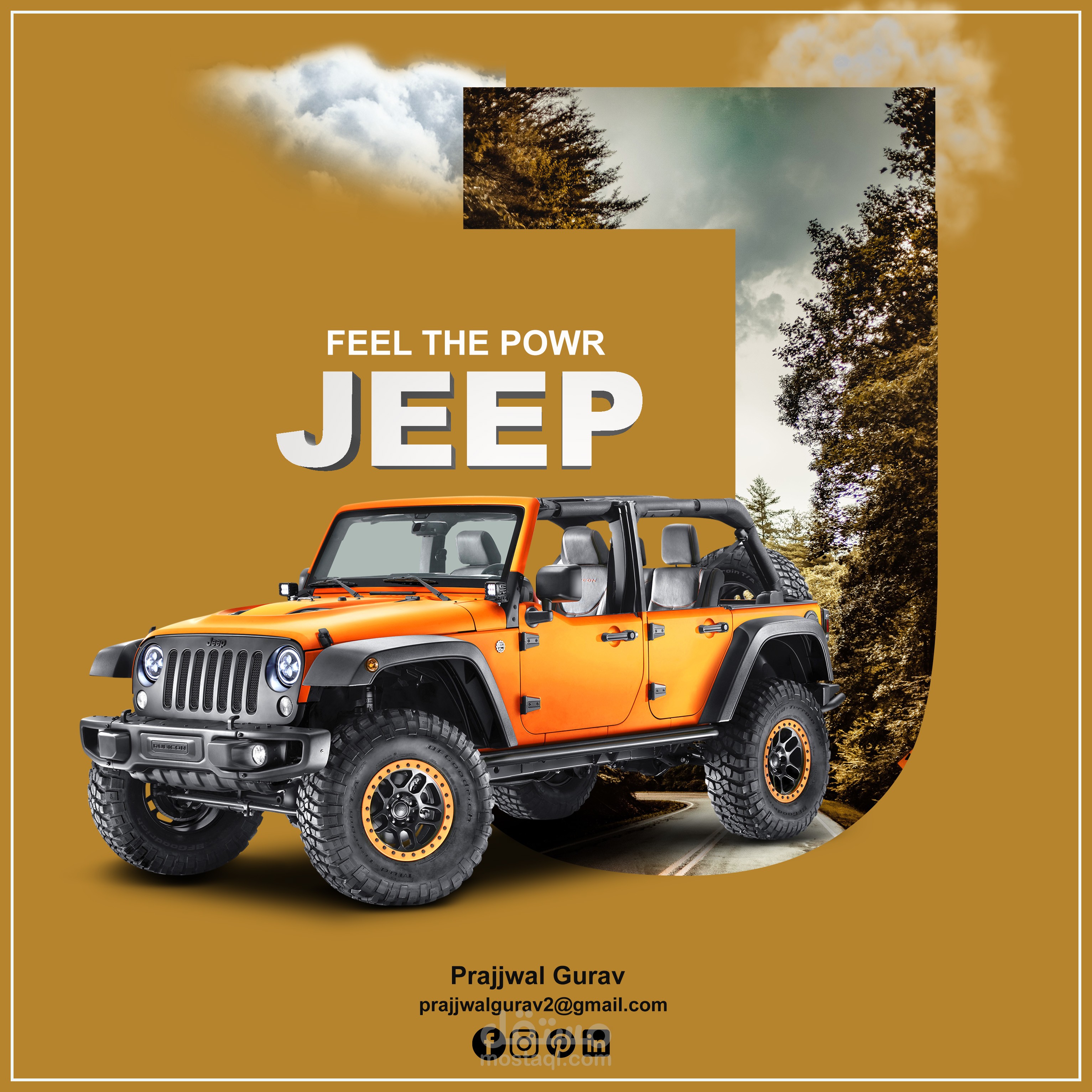تصميم سوشيال ميديا لسيارة JEEP "انطلق بروح المغامرة مع جيب!"