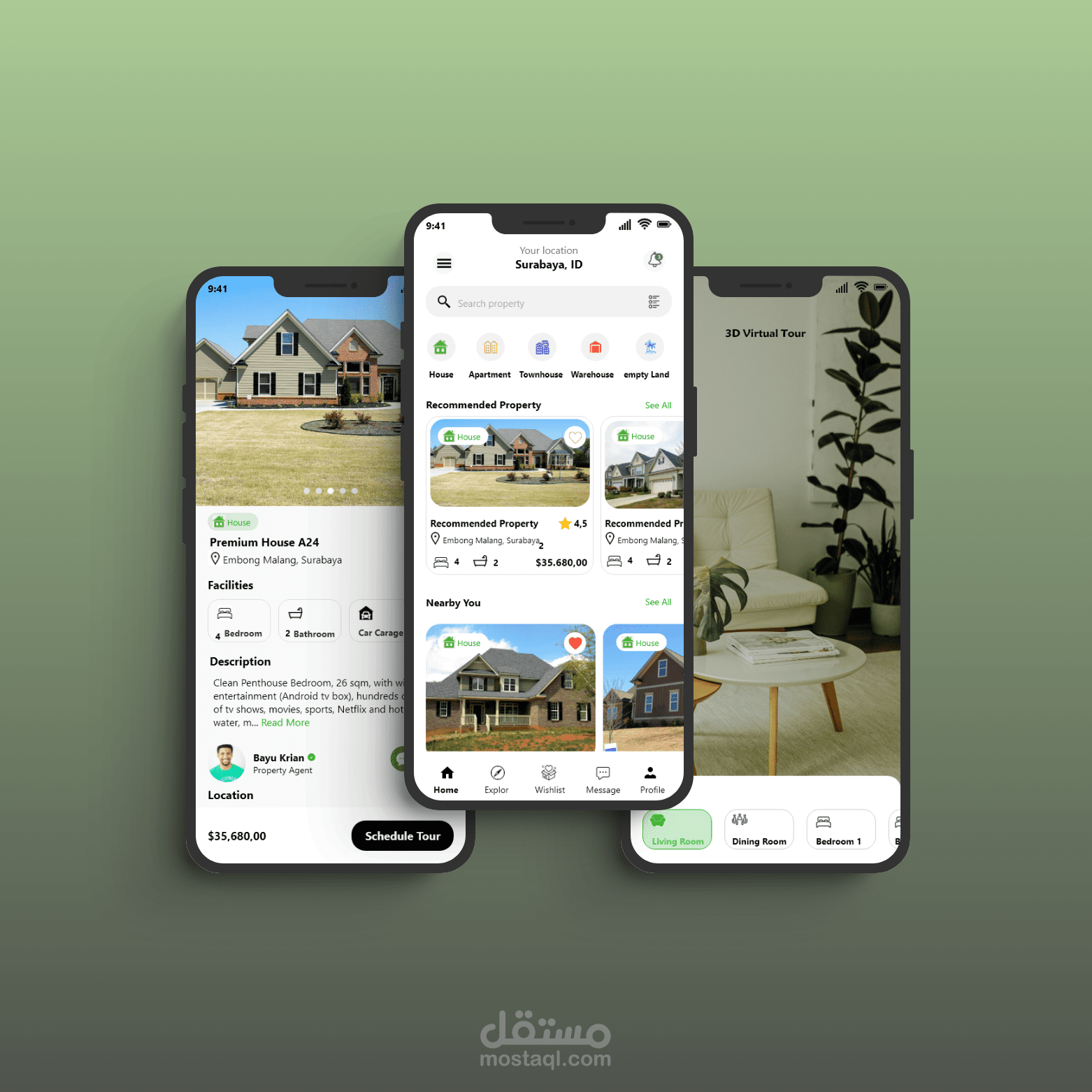 تصميم واجهة المستخدم وتجربة المستخدم لتطبيق العقارات الذكي