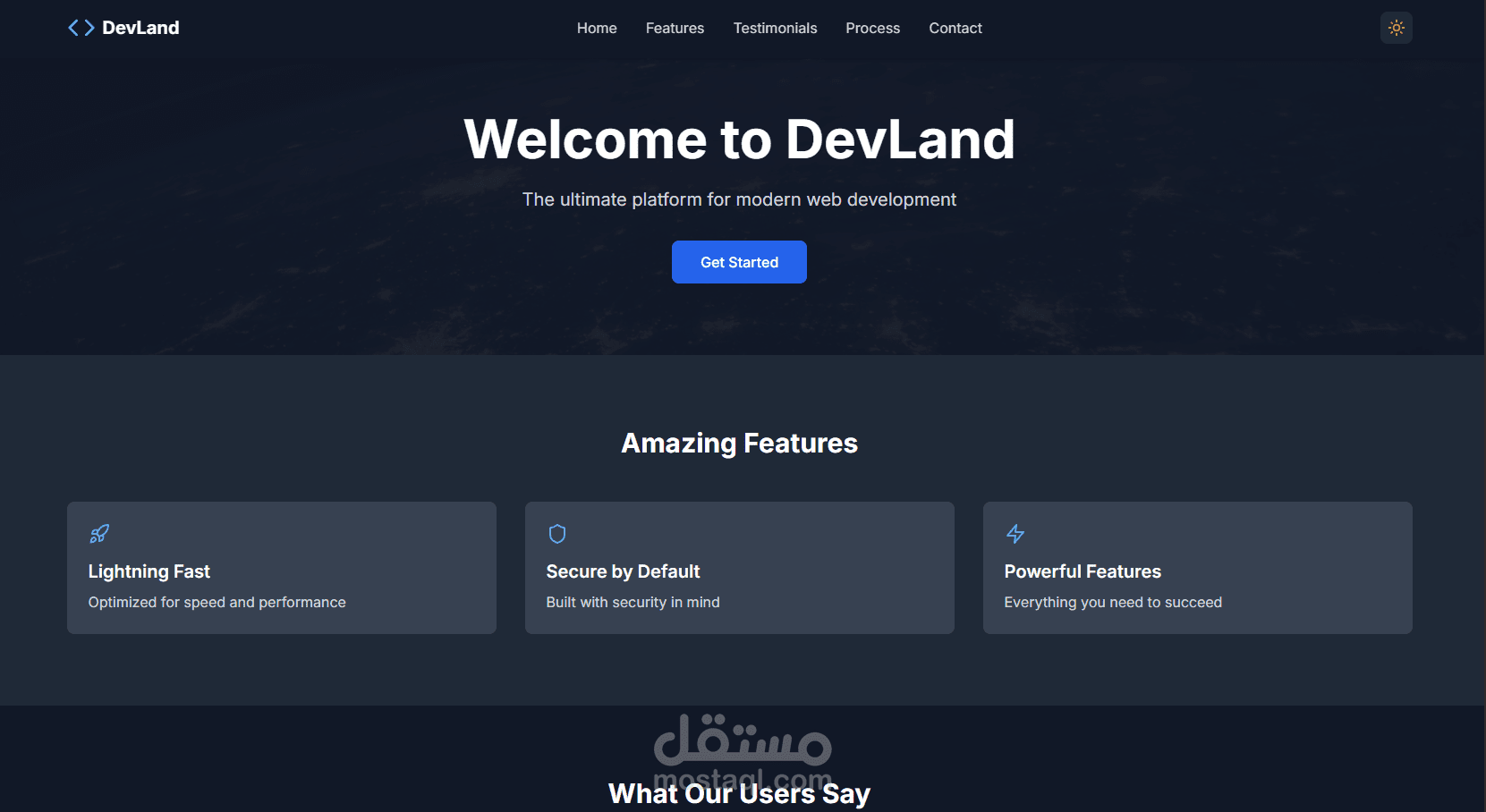 landing page