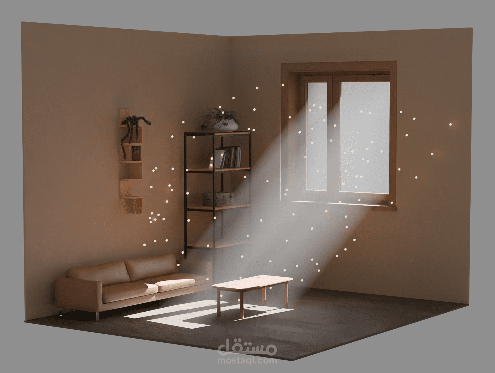 تصميم ثلاثي الابعاد لاشعة الشمس