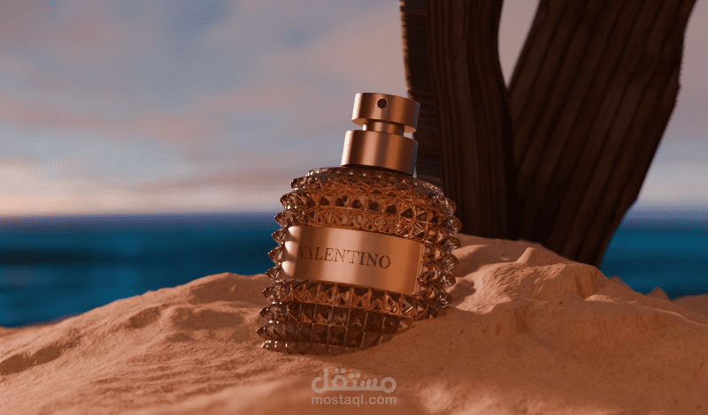 اعلان عطر ببيئة واقعية