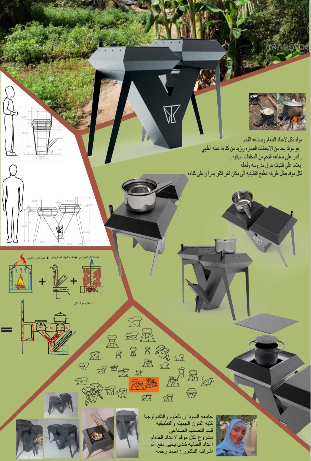 موقد لاعداد الطعام وصناعه الفحم