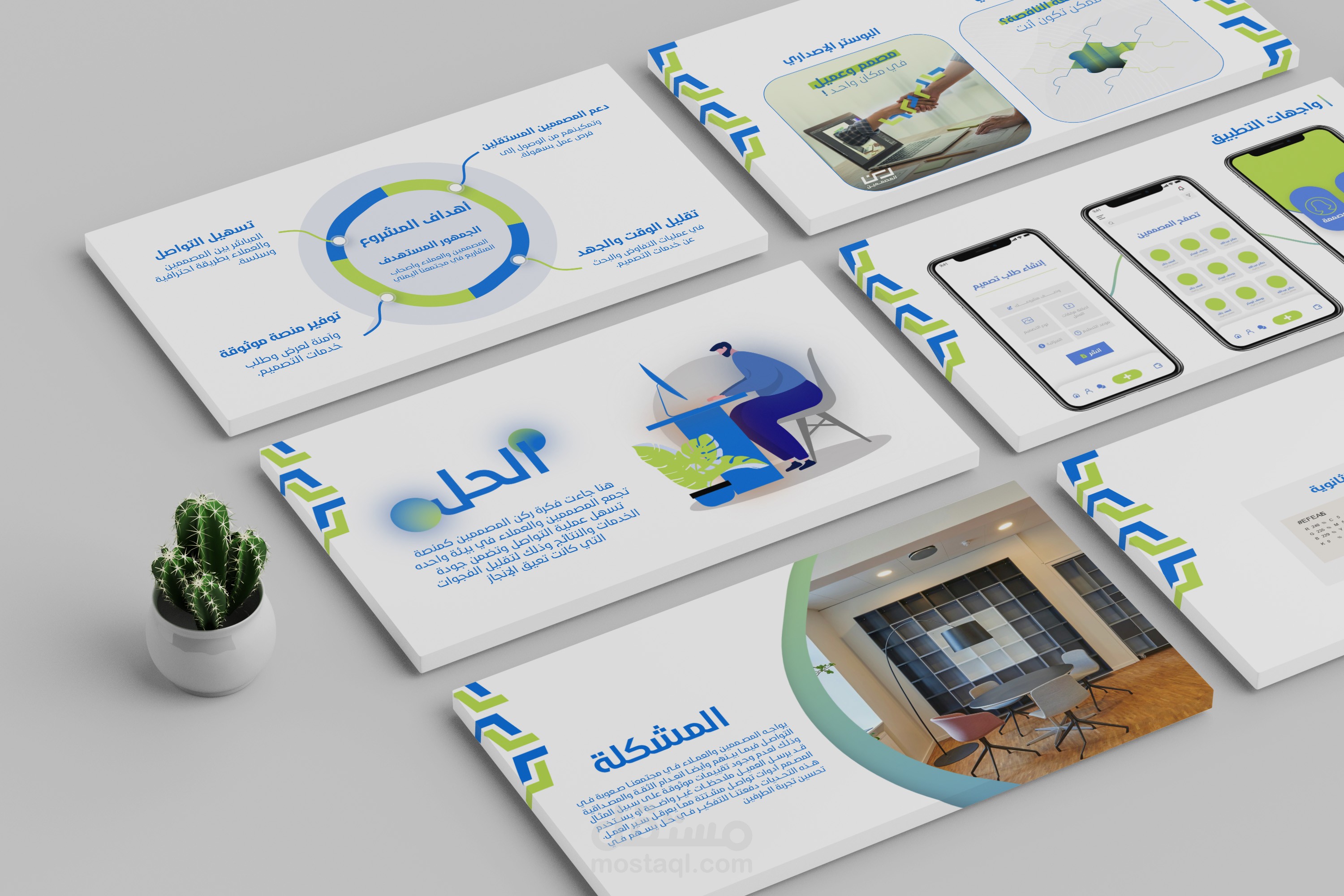 عرض (PowerPoint) لعلامة تجارية جديدة تعرض على مجموعة مستثمرين.