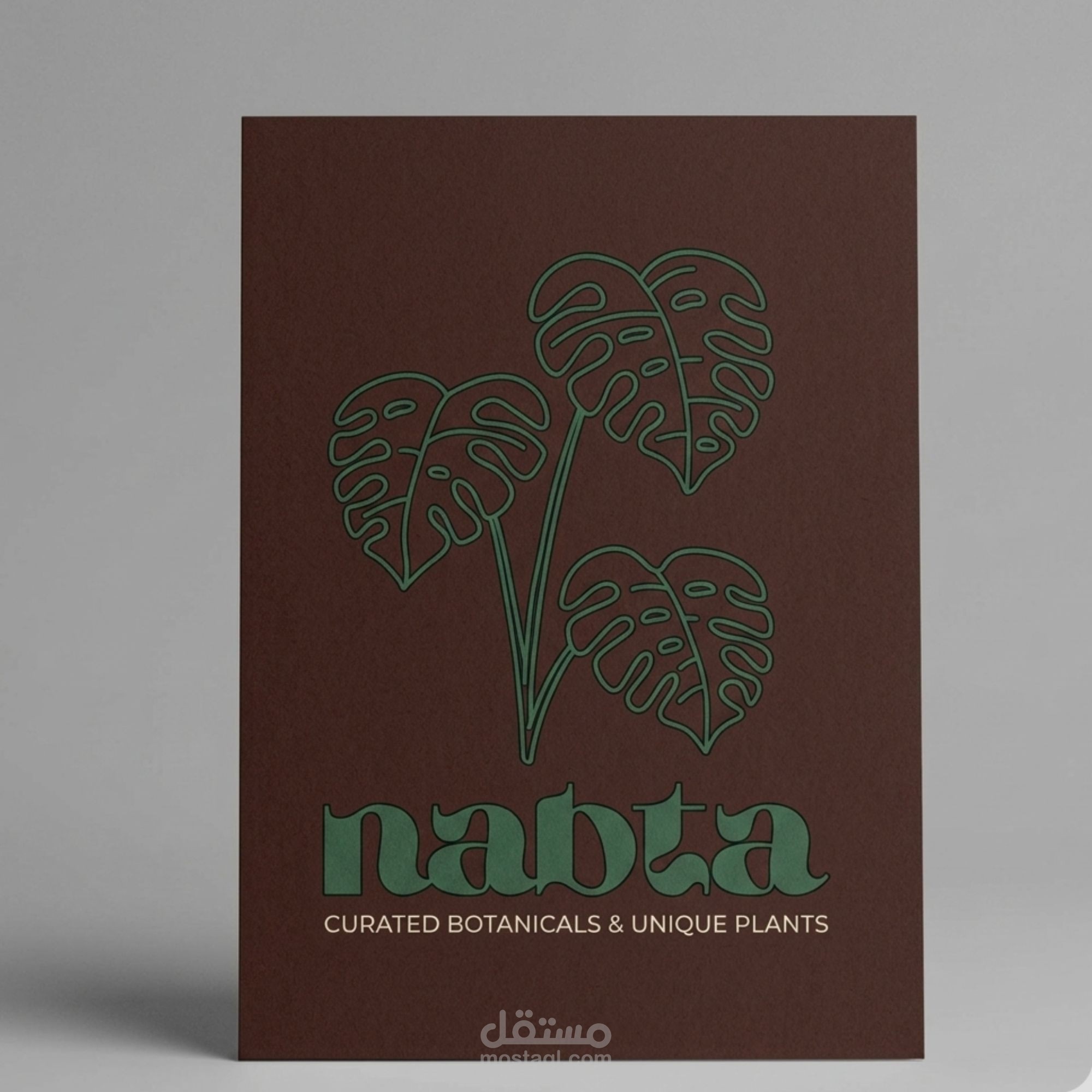 تصميم هوية بصرية لمتجر "نبتة - Nabta" للنباتات النادرة والمنزلية.