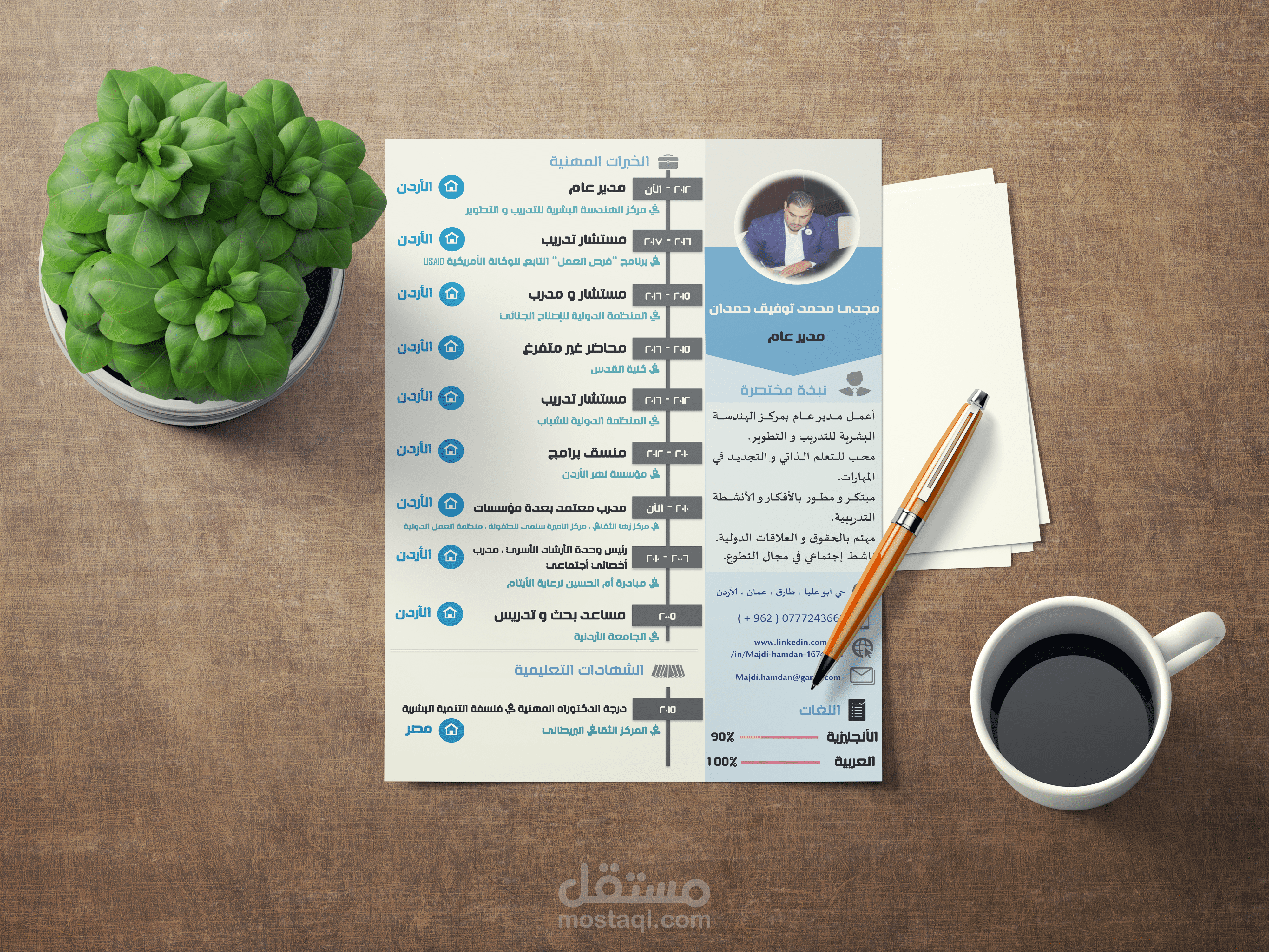 C.v خاص باللغة العربية للبروفسير مستر مجدي