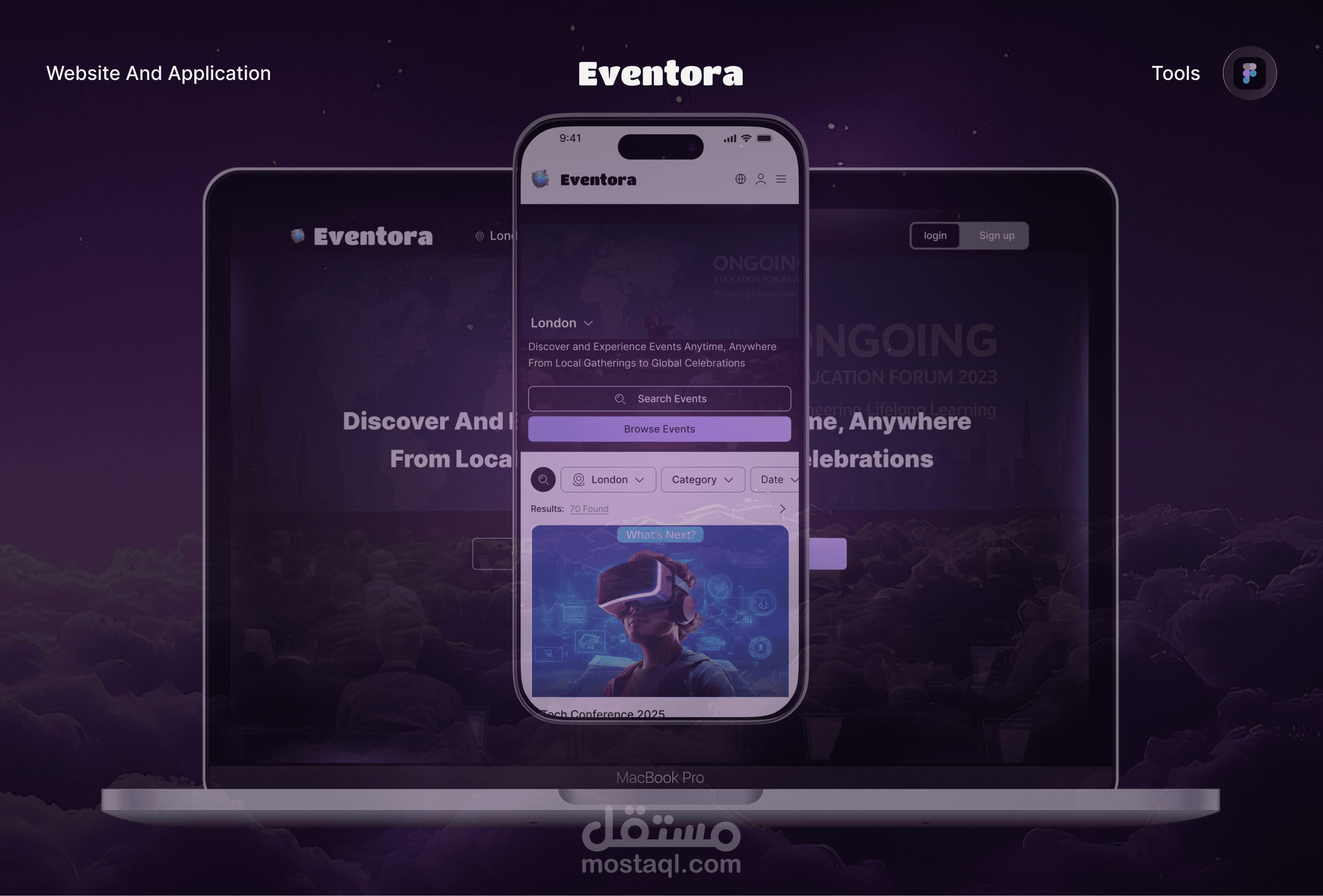 تصميم واجهة مستخدم (UI/UX) لمنصة حجز فعاليات (موقع ويب + تطبيق جوال)