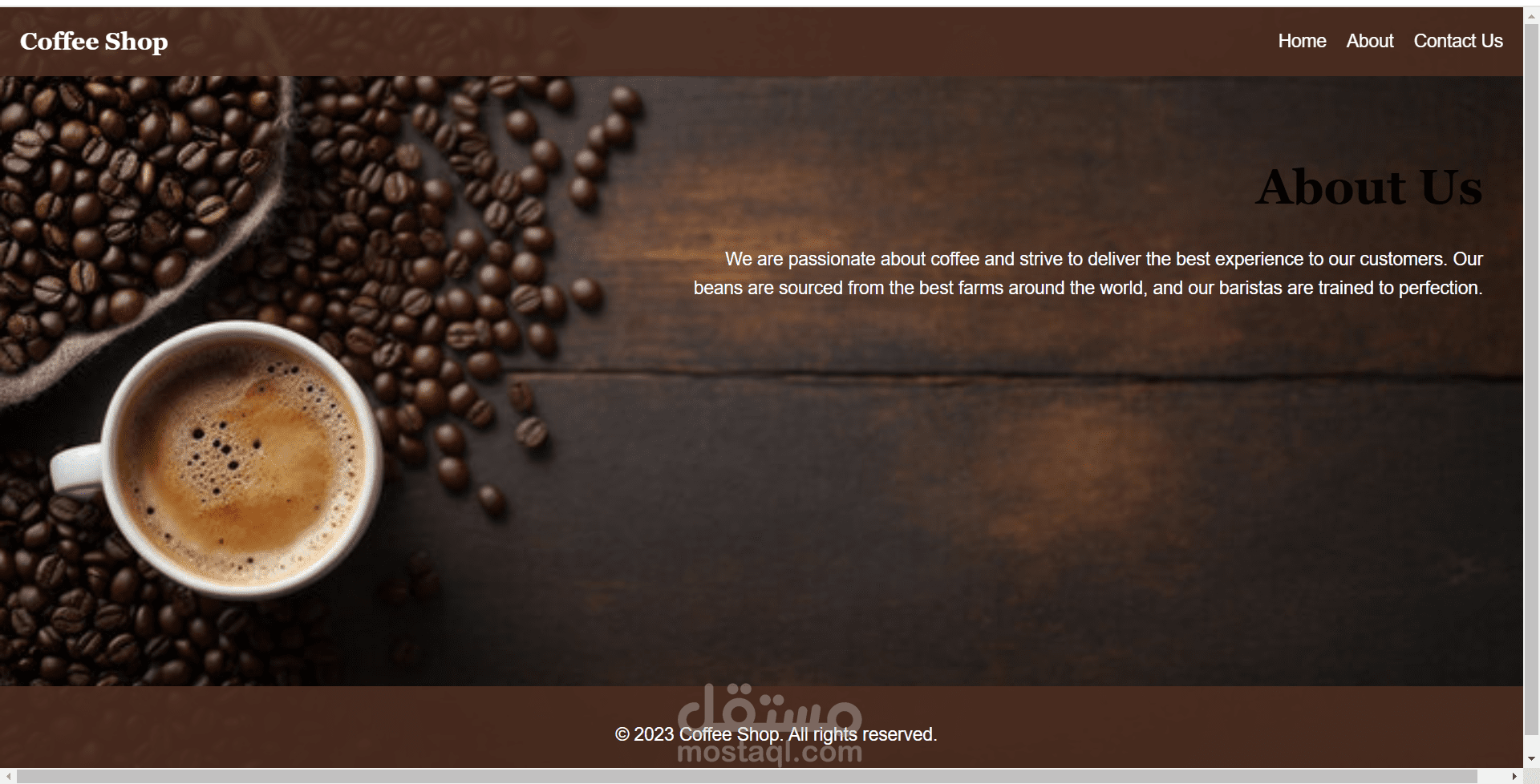 coffee shop website