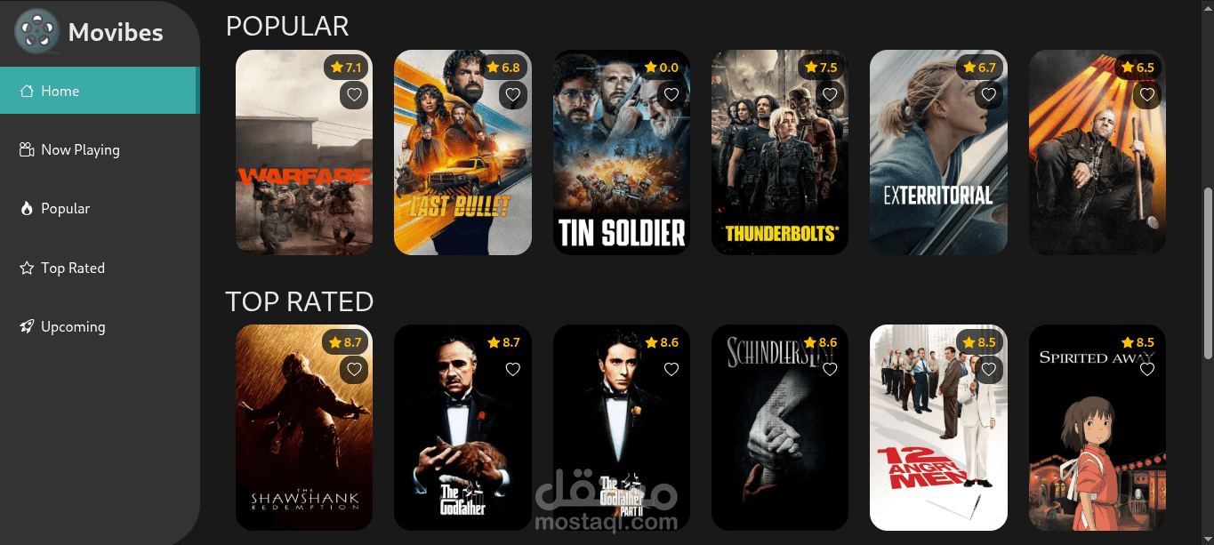 Movibes is a sleek and modern movie browsing web application built with Angular. It allows users to explore a curated selection of movies, view detailed information, and enjoy a seamless user experience.