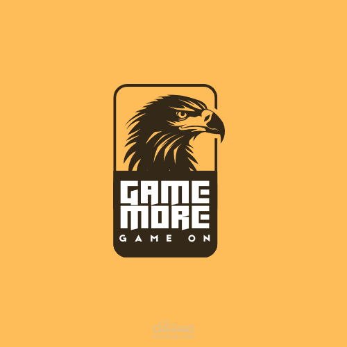 شعار "GAME MORE" – تصميم احترافي بأسلوب الألعاب الإلكترونية ?
