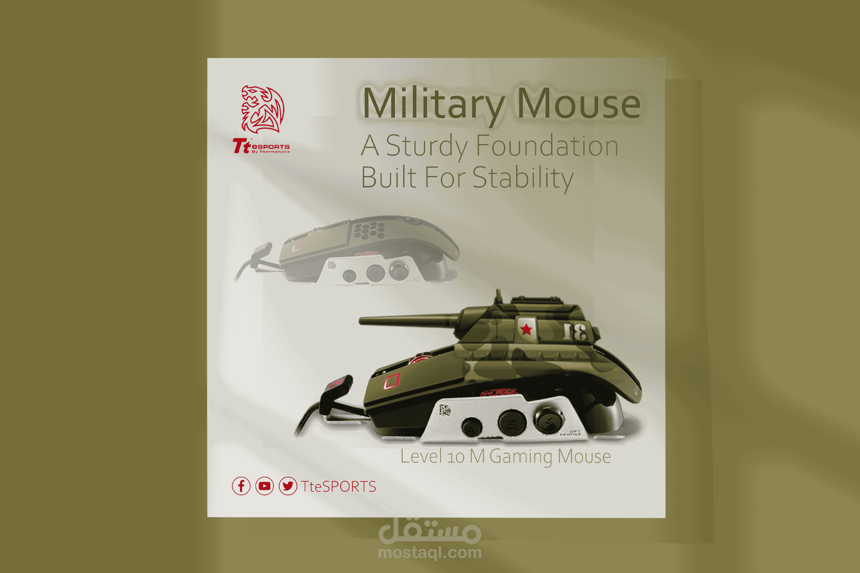 Social Media Post Design - Military Mouse Product For (Tt esports) Company