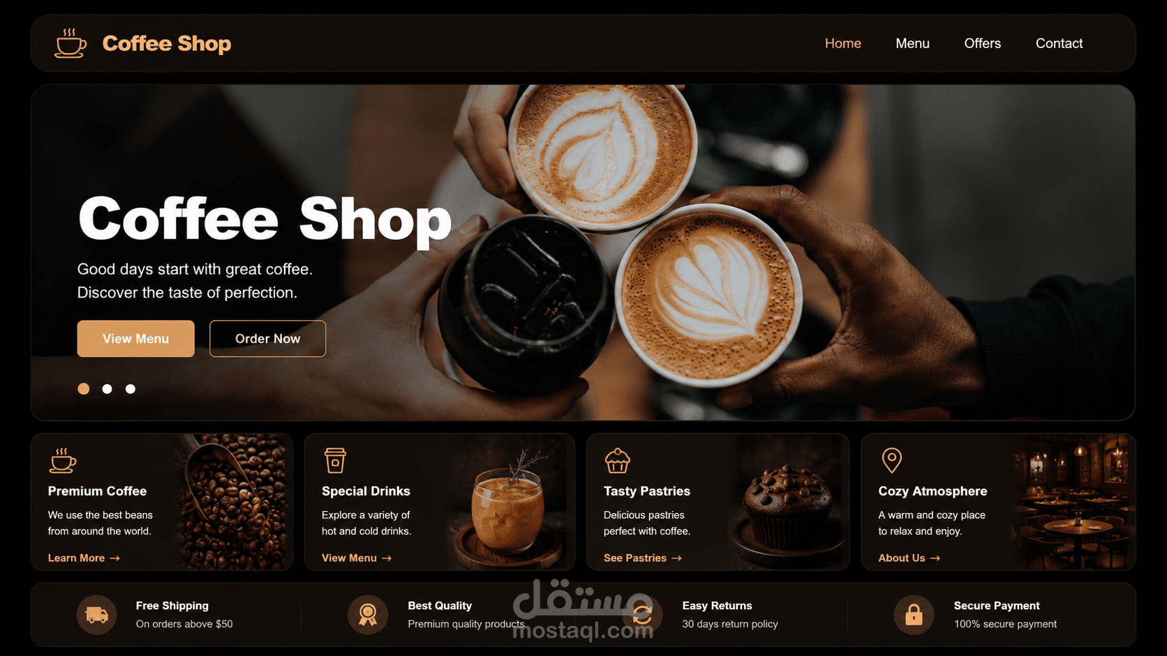 coffee shop website