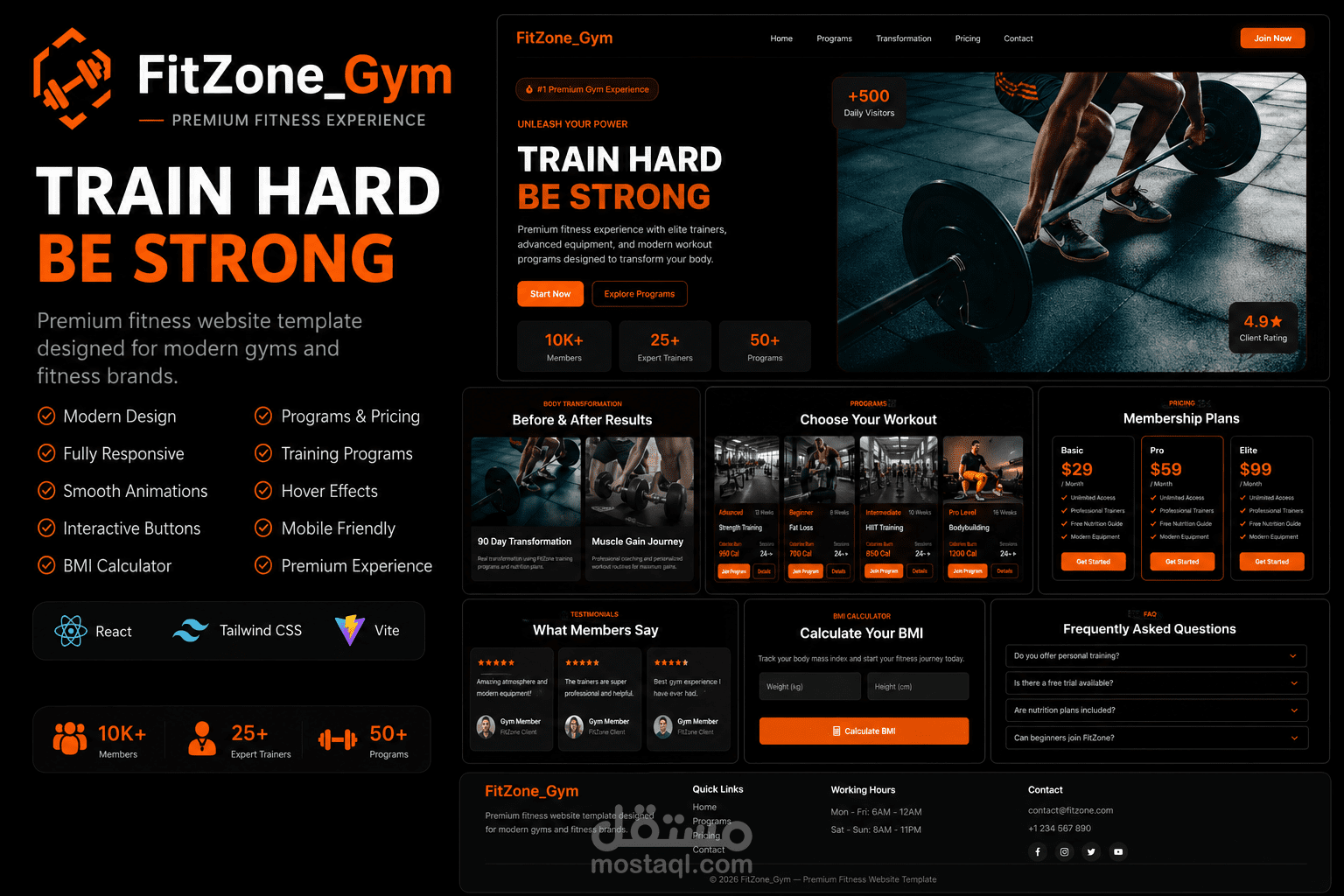 FitZone - Modern Gym Website