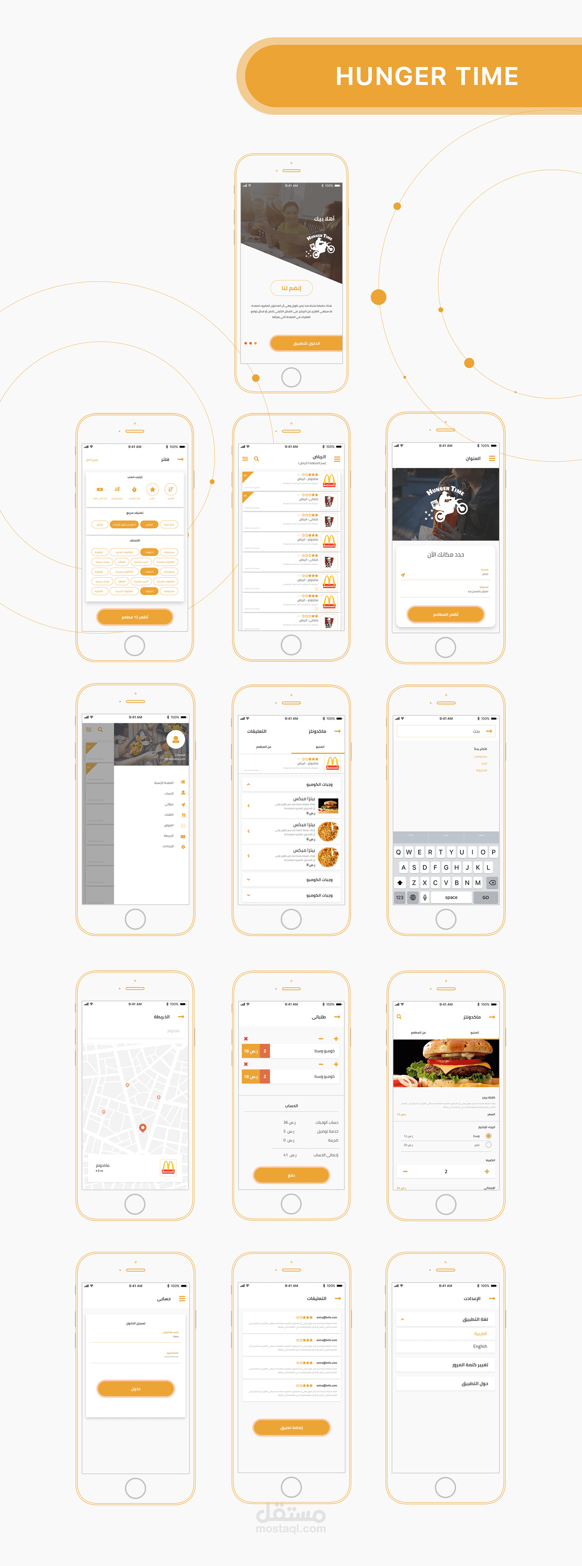 تصميم تطبيق مثل هنقر ستيشن Hunger Station