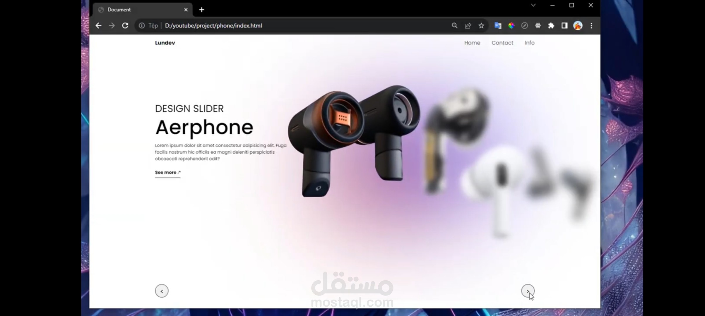 Products Slider with Blur effect
