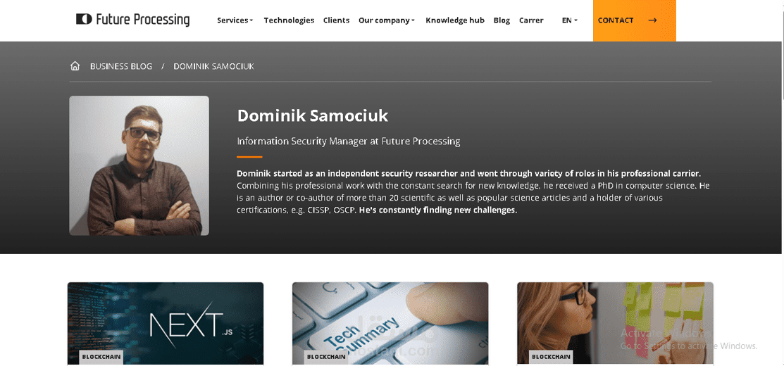 Future Processing – Professional UI Clone
