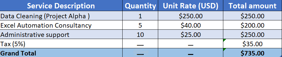 قالب فاتورة احترافي - Professional Excel I nvoice Template