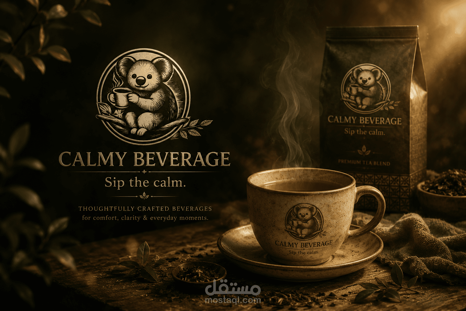 Calmy Beverage – تصميم هوية بصرية وتغليف