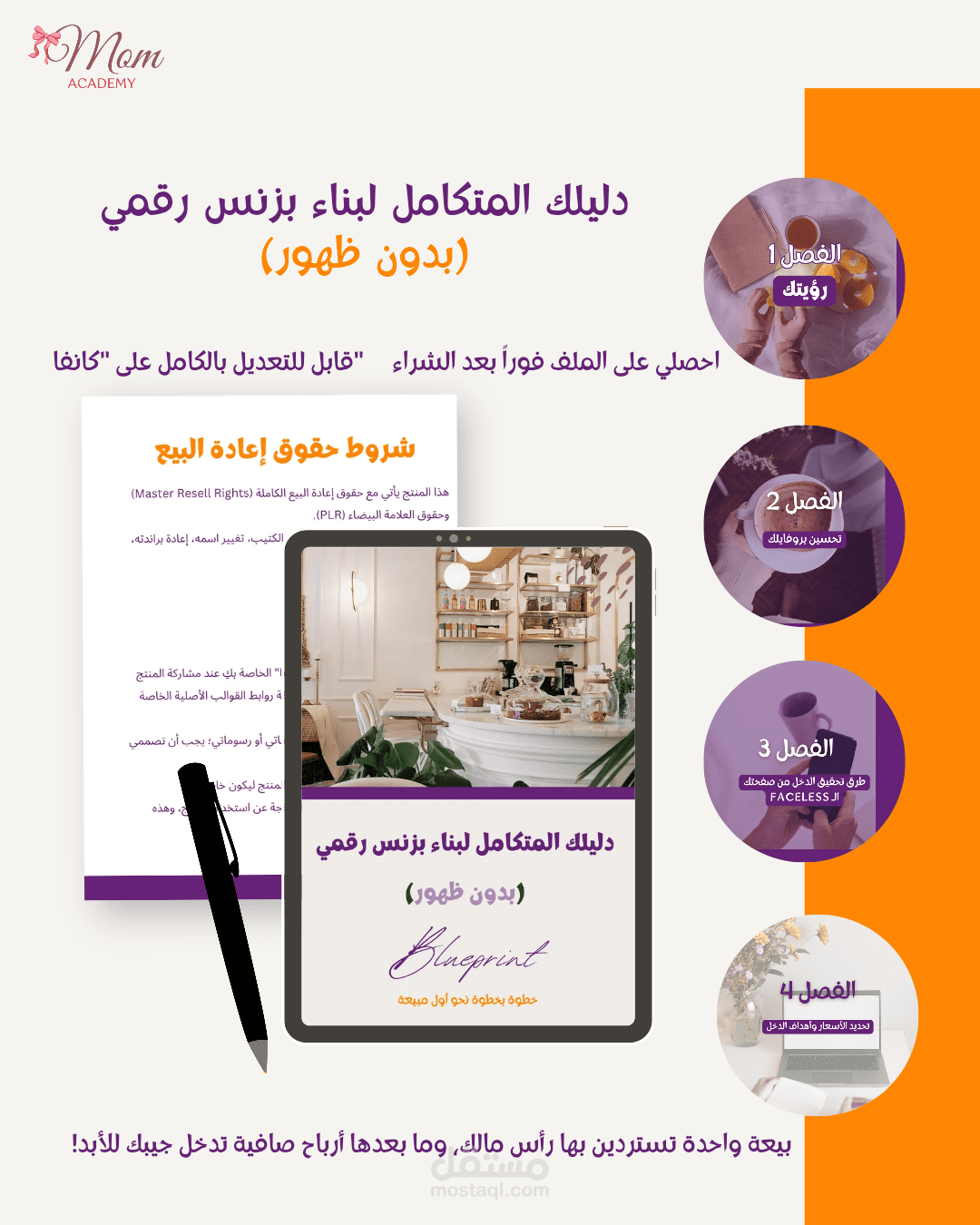 تصميم الهوية البصرية والموك آب الاحترافي لحقائب المنتجات الرقمية