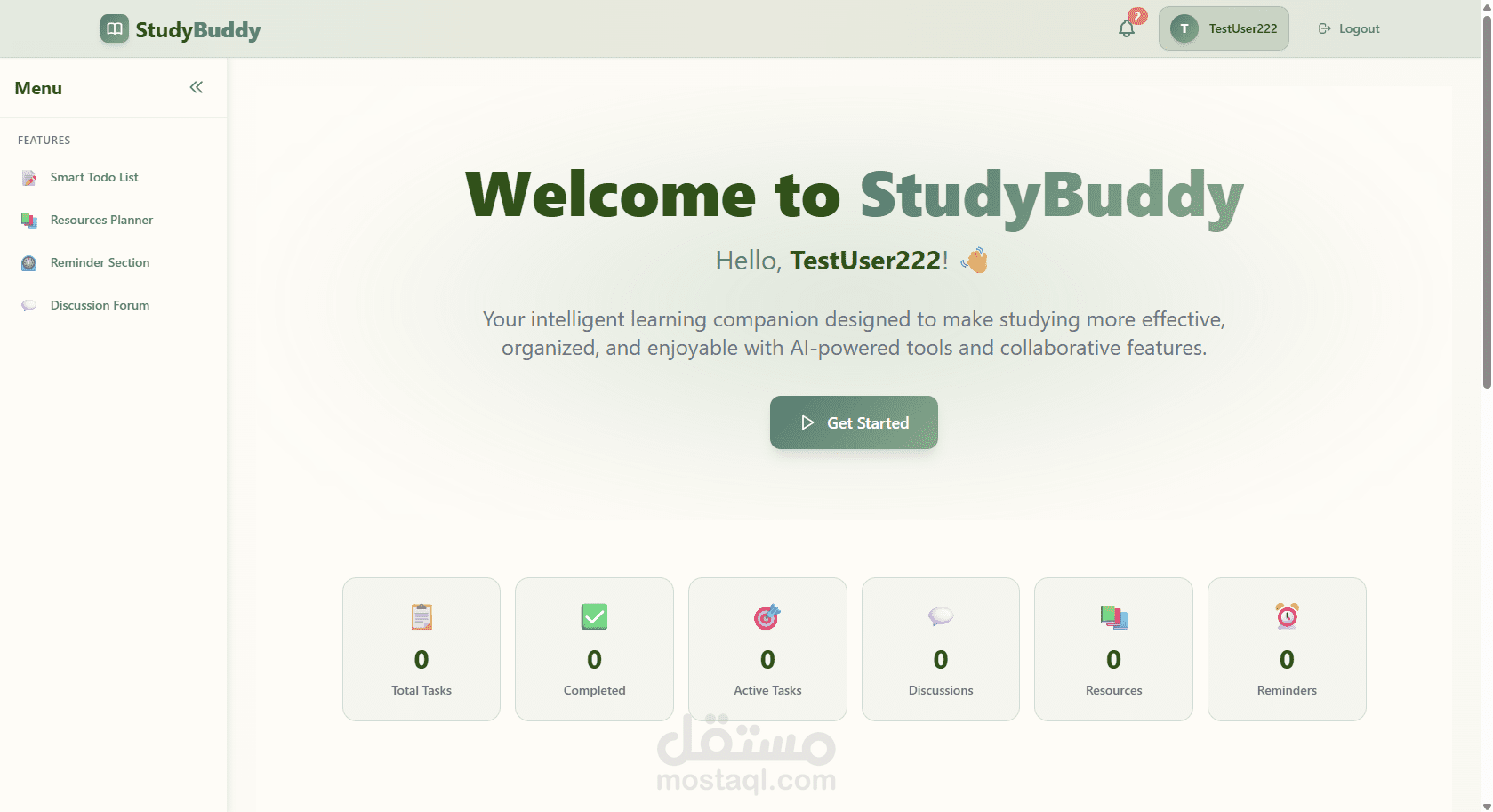 مشروع StudyBuddy - منصة إدارة الدراسة بالذكاء الاصطناعي
