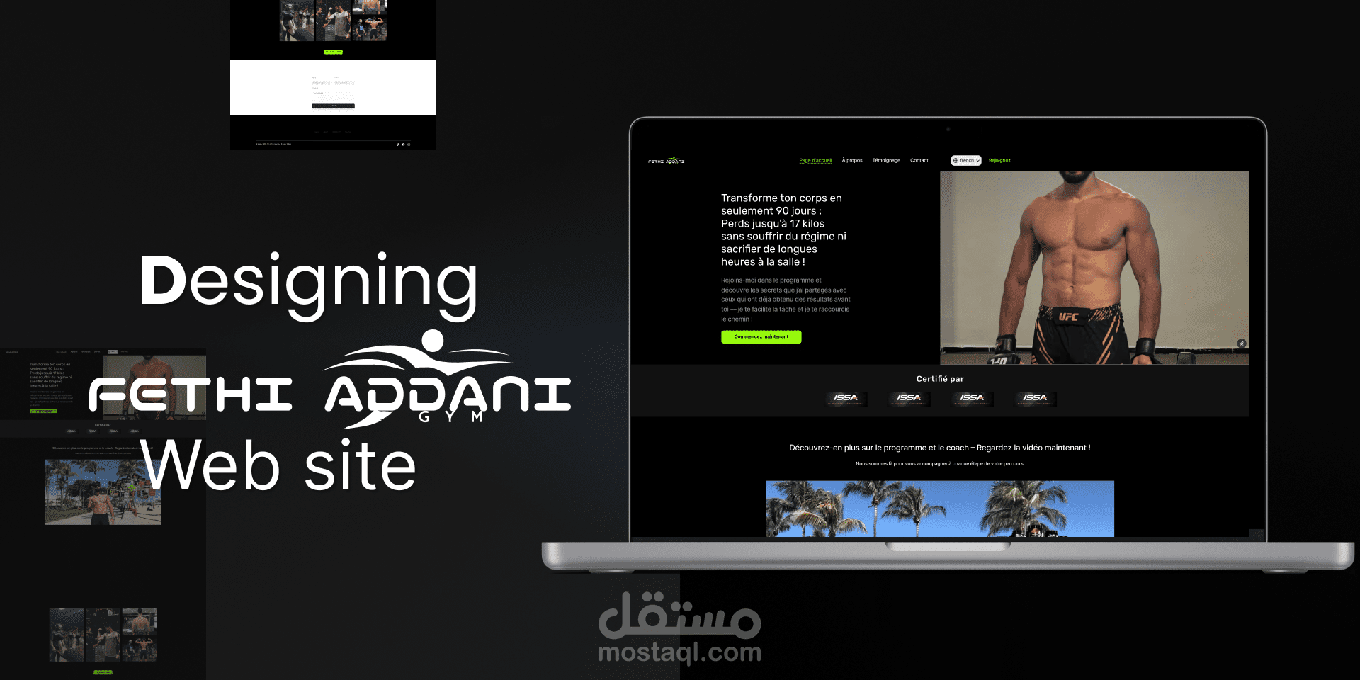 تصميم صفحة هبوط لصانع محتوى رياضي لبيع كورس تدريبي