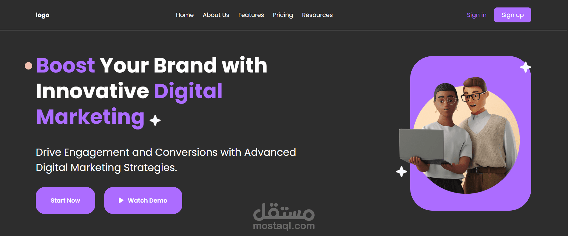 tailwind css landpage