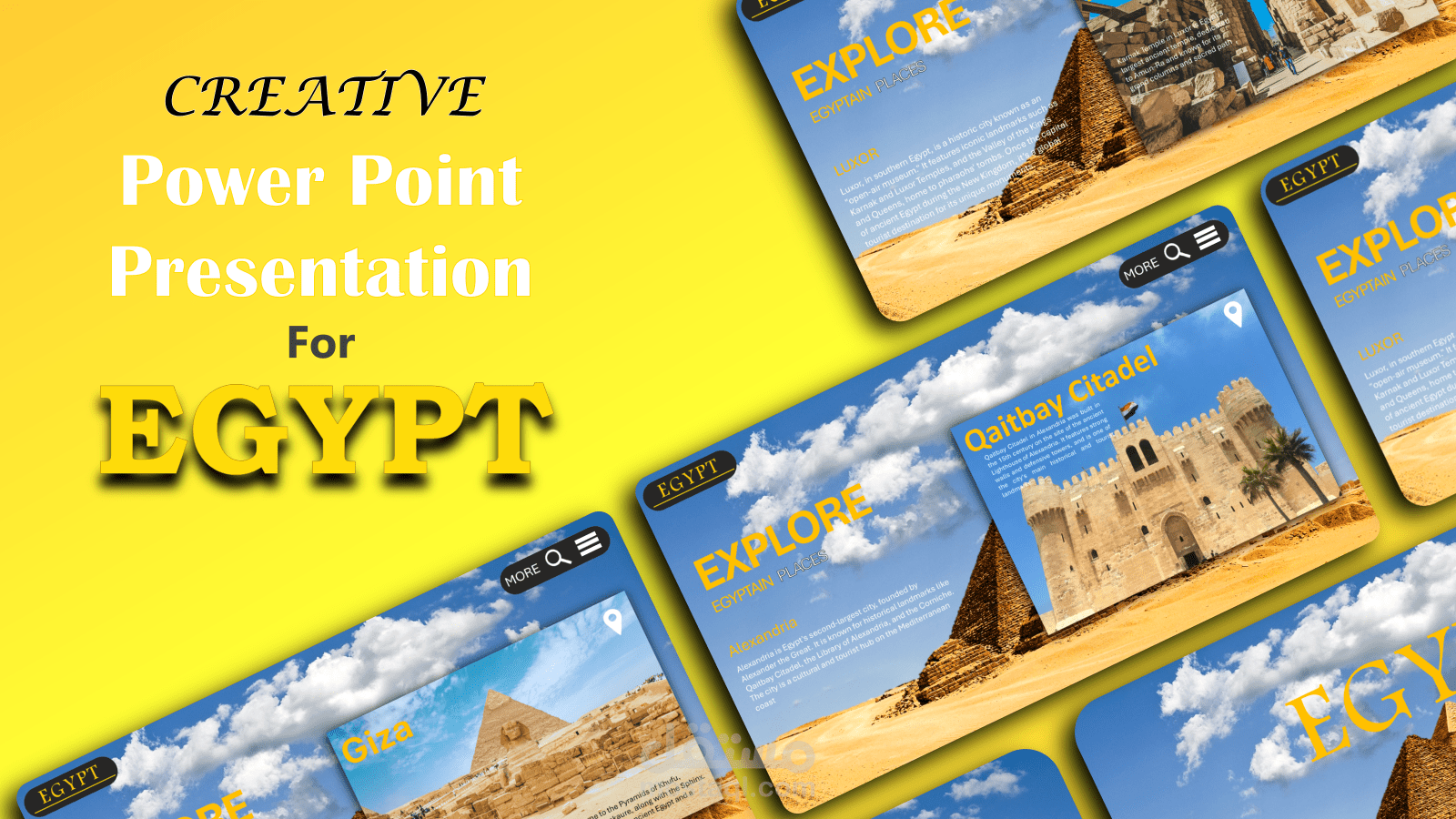 "تصميم عروض PowerPoint إبداعية عن جمال وحضارة مصر"