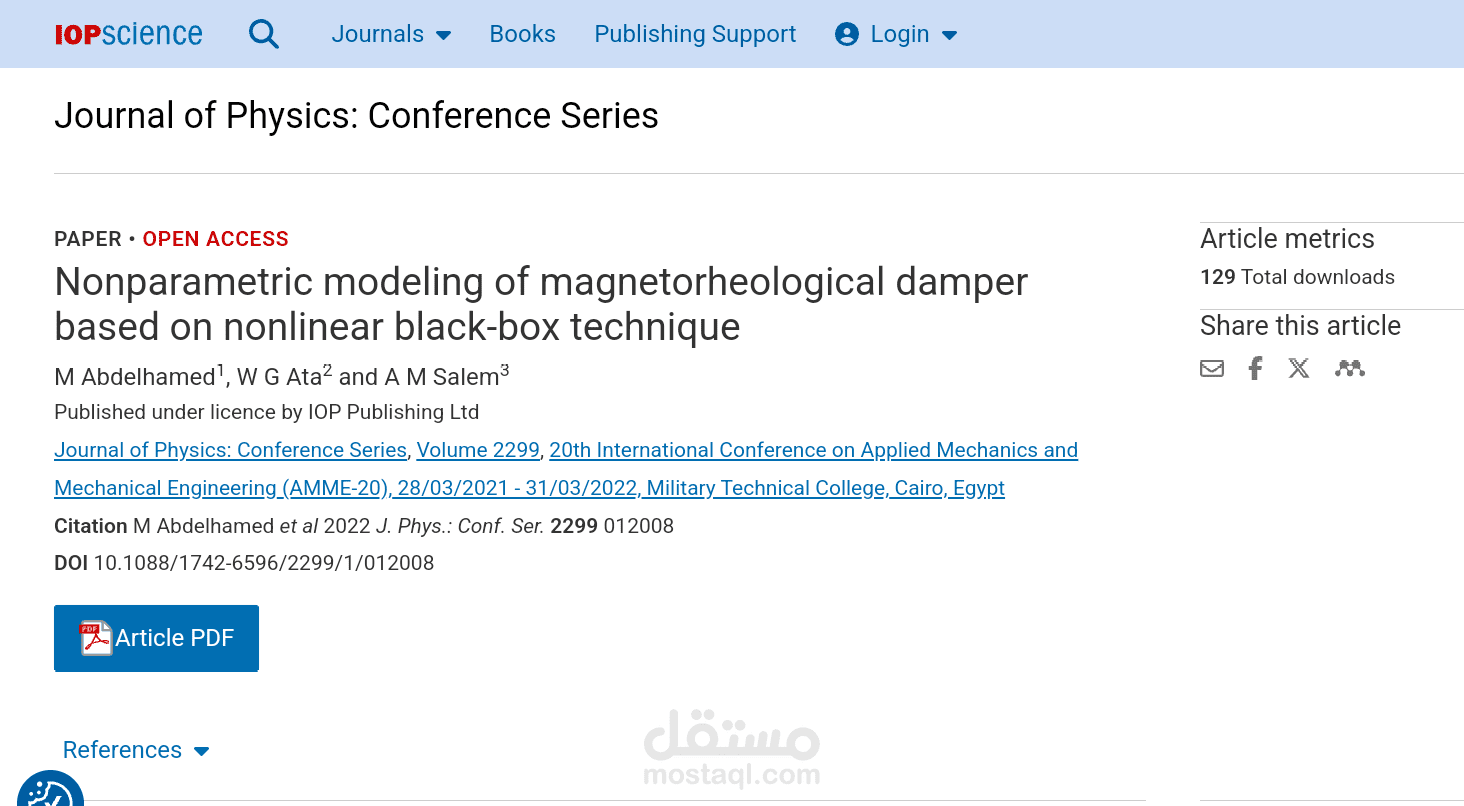 Published research paper