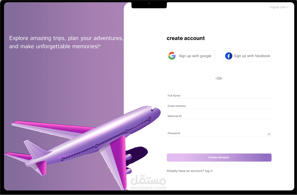 travels app ui design