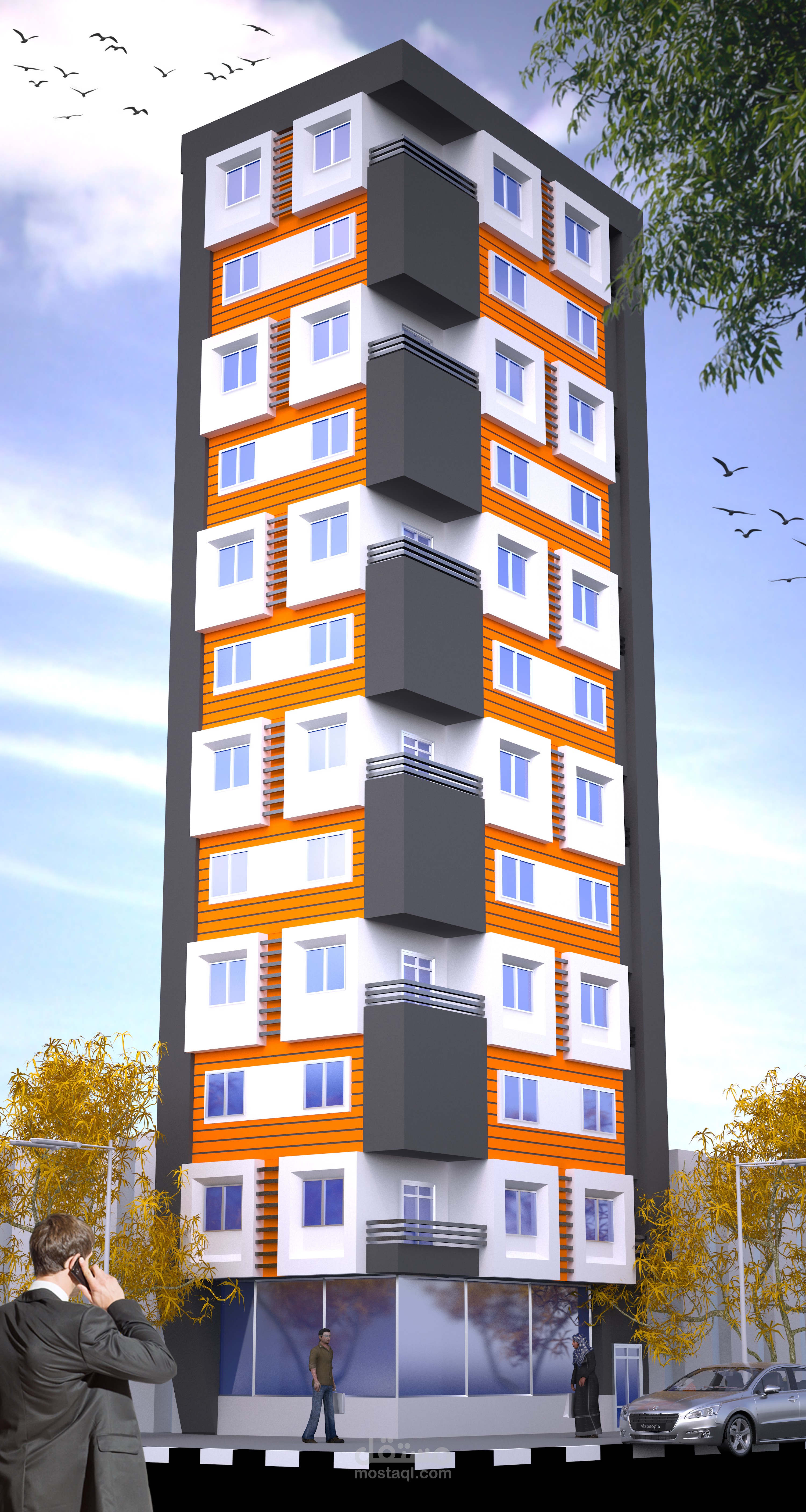 واجهة لعمارة سكنية