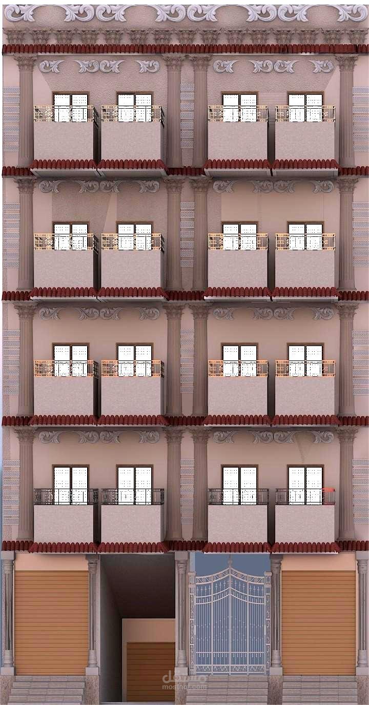 تصميم معماري وإنشائي لقطعة أرض 200م2