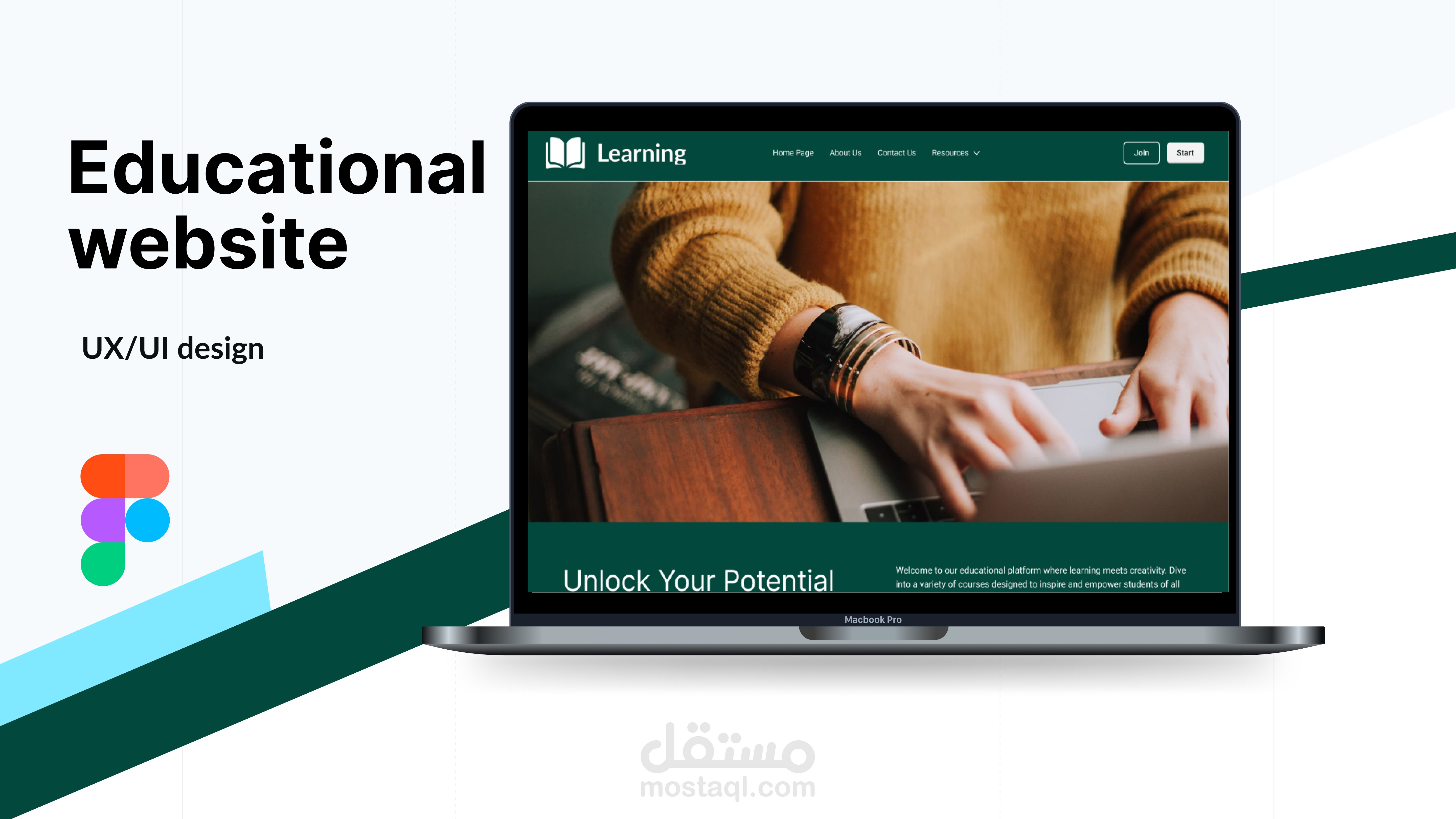 تصميم صفحة هبوط لموقع تعليمي "learning"