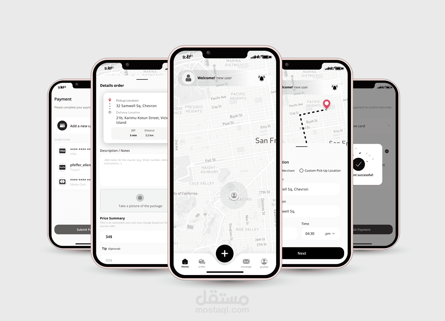 تصميم تطبيق Shipping & Delivery