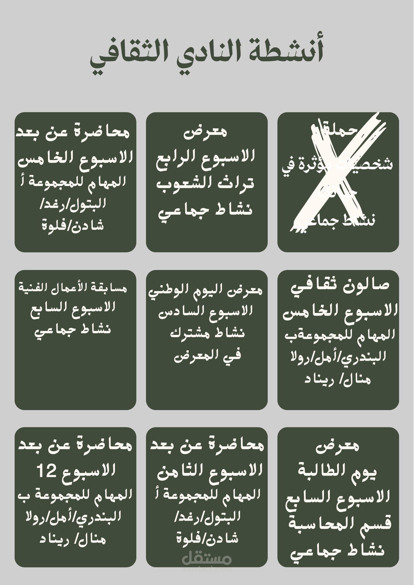 كتابة خطة لأحد الأندية الطلابية