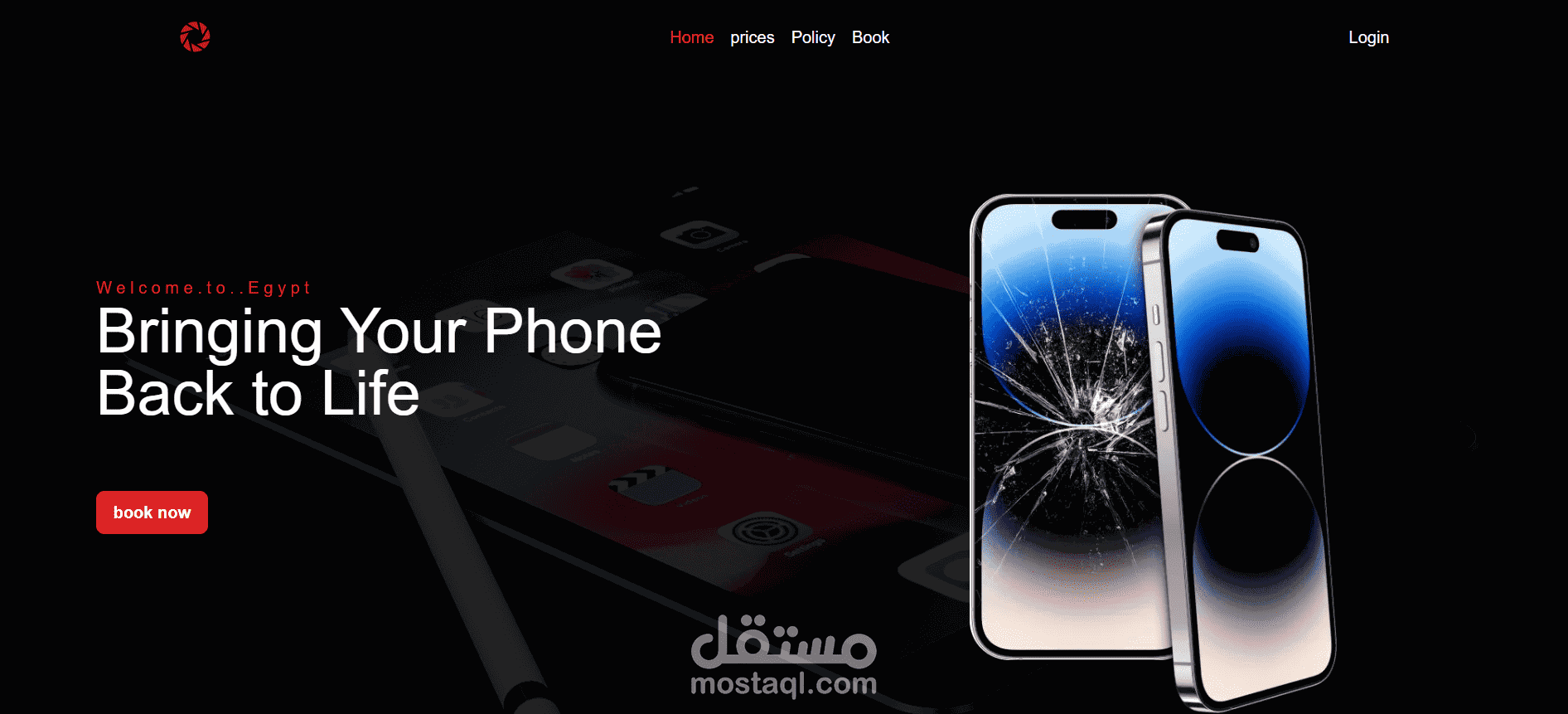 Website for a mobile phone maintenance center