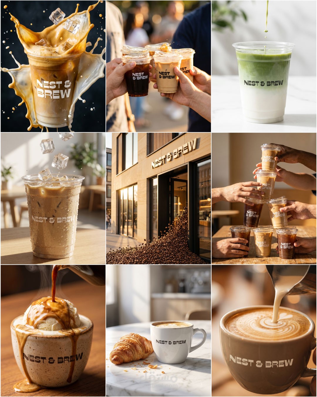 تصاميم إبداعية للسوشيال ميديا Nest&Brew بالذكاء الاصطناعي