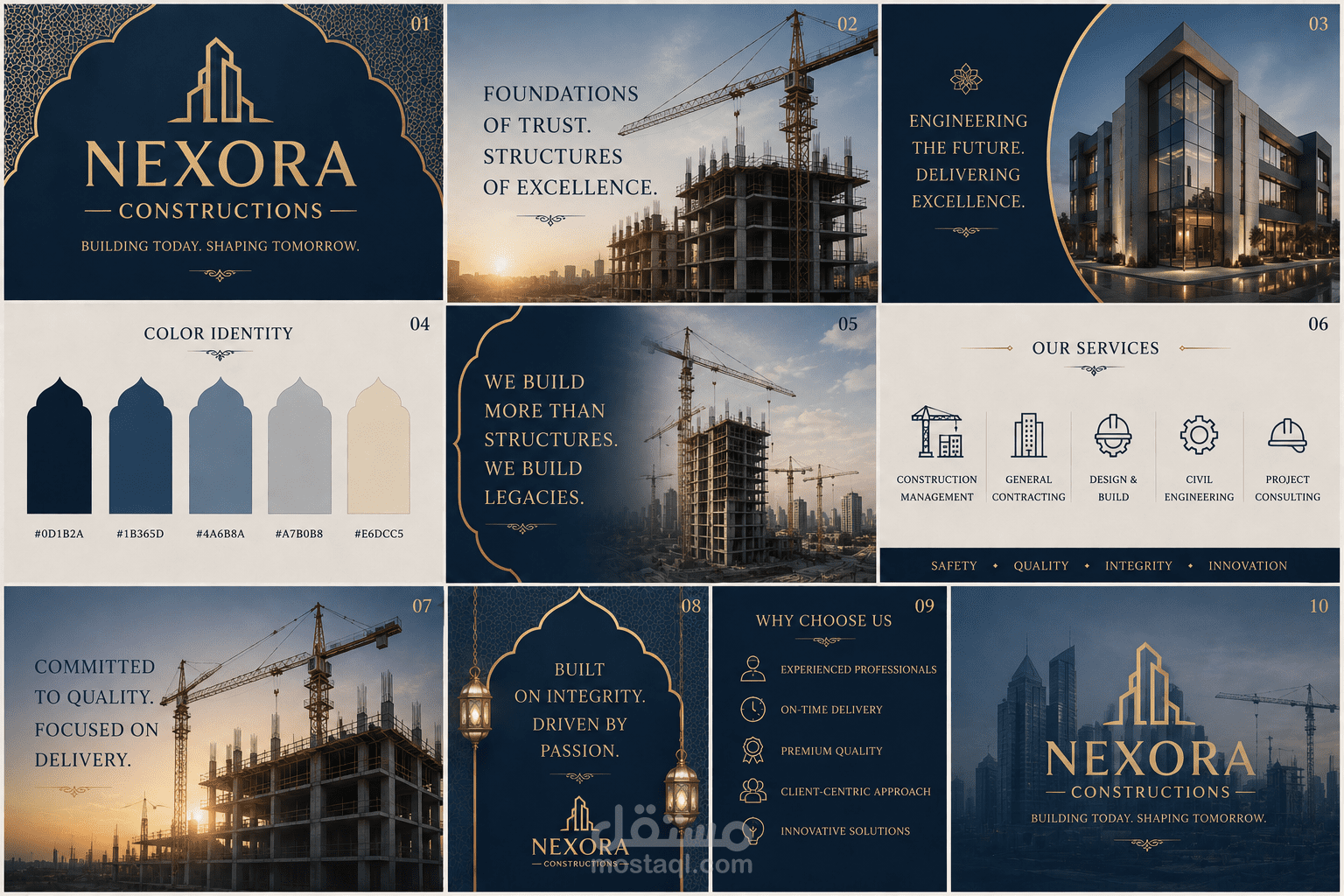 تصميم هوية بصرية لشركة انشائات
