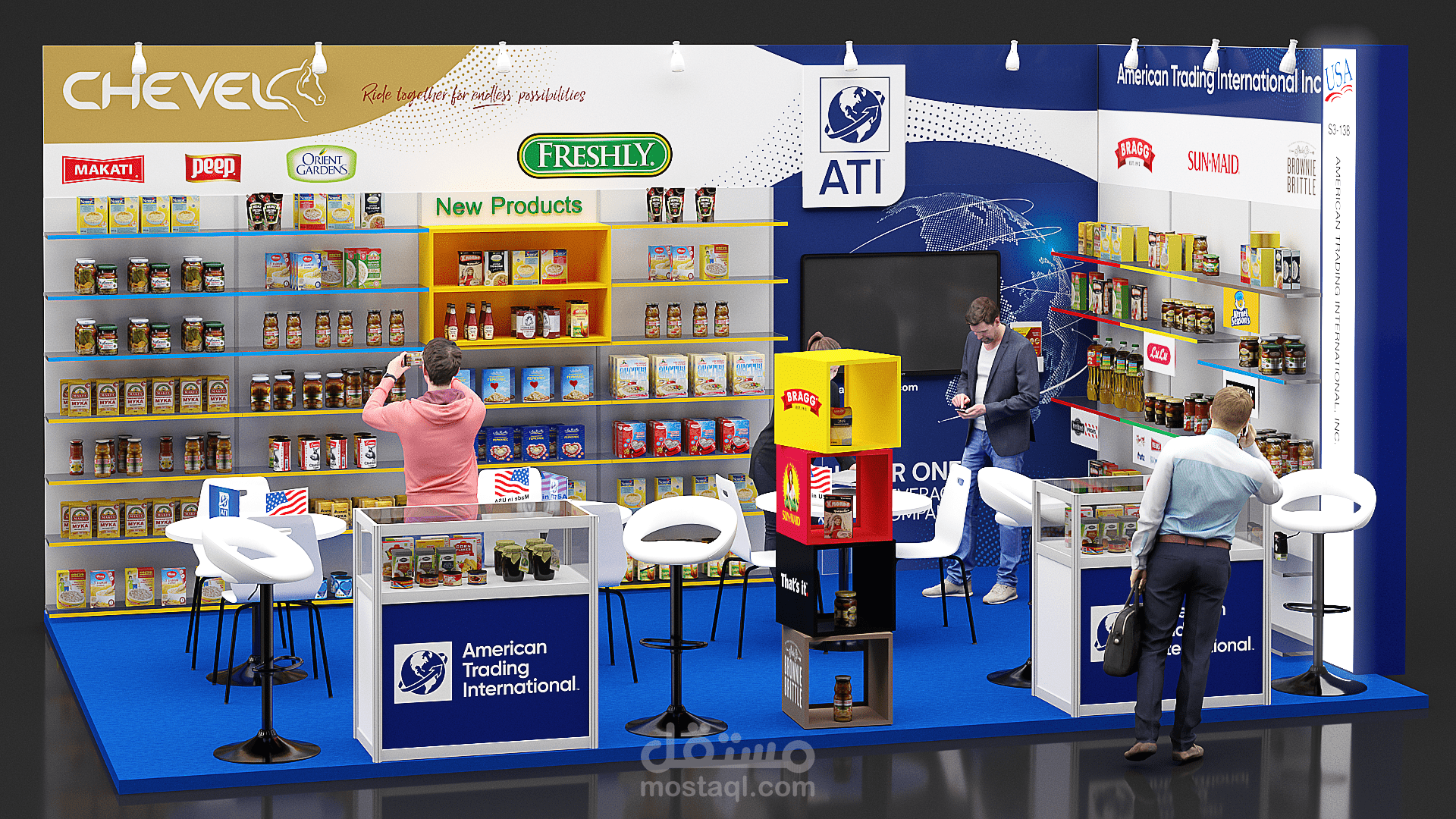 تصميم جناح معرض لشركة اغذية - Exhibition stand design for a food company -  ATI 2022